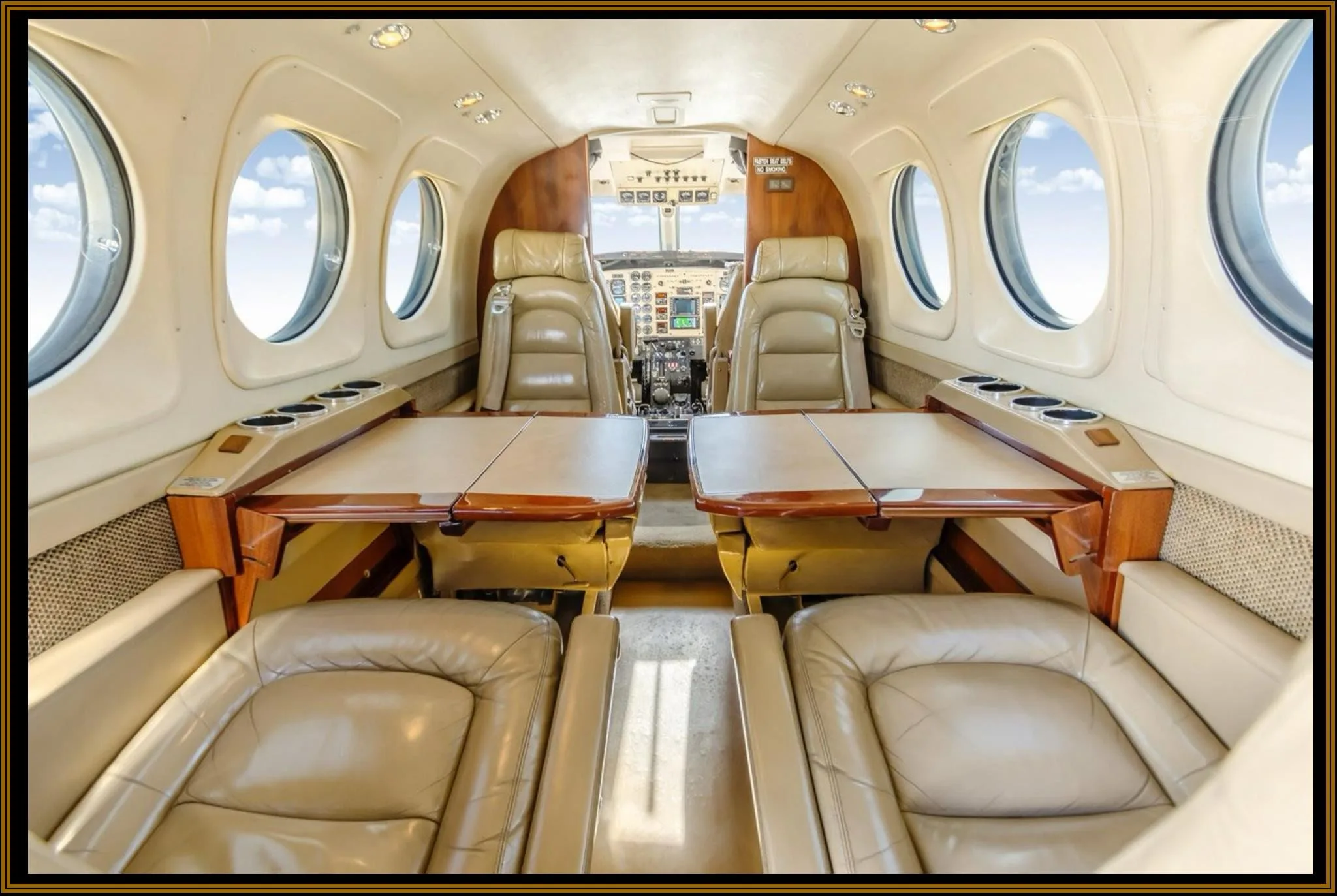 Cabin interior of a 1999 BEECHCRAFT KING AIR C90B.