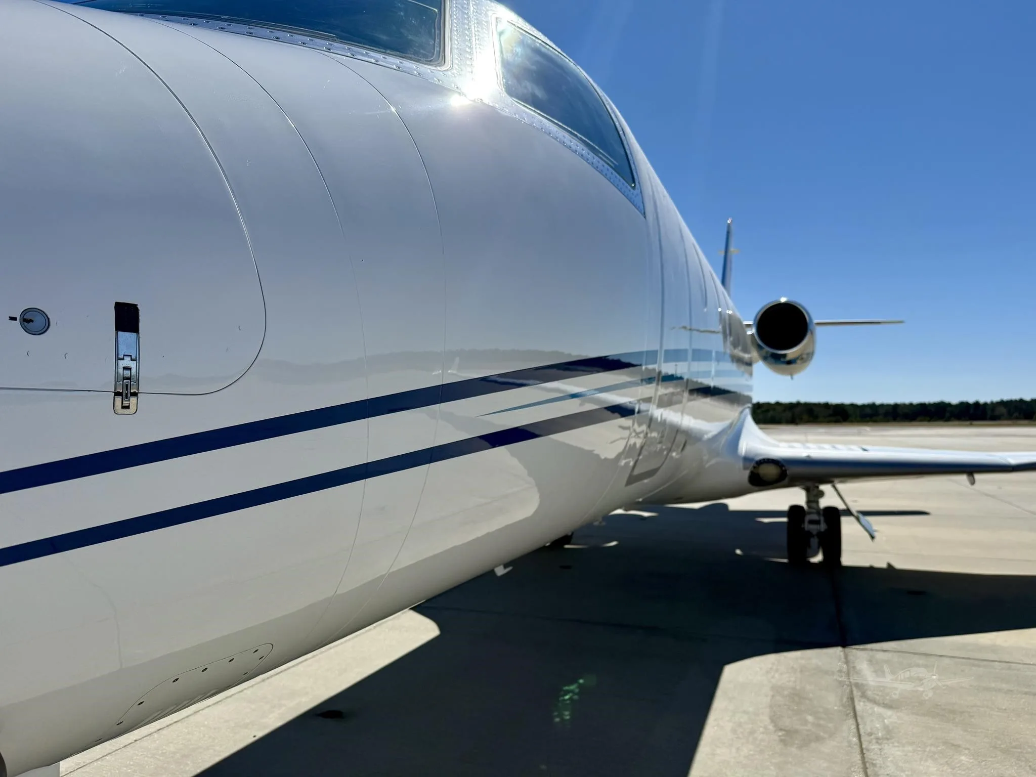 Exterior view of a 2008 GULFSTREAM G150, N222HK.