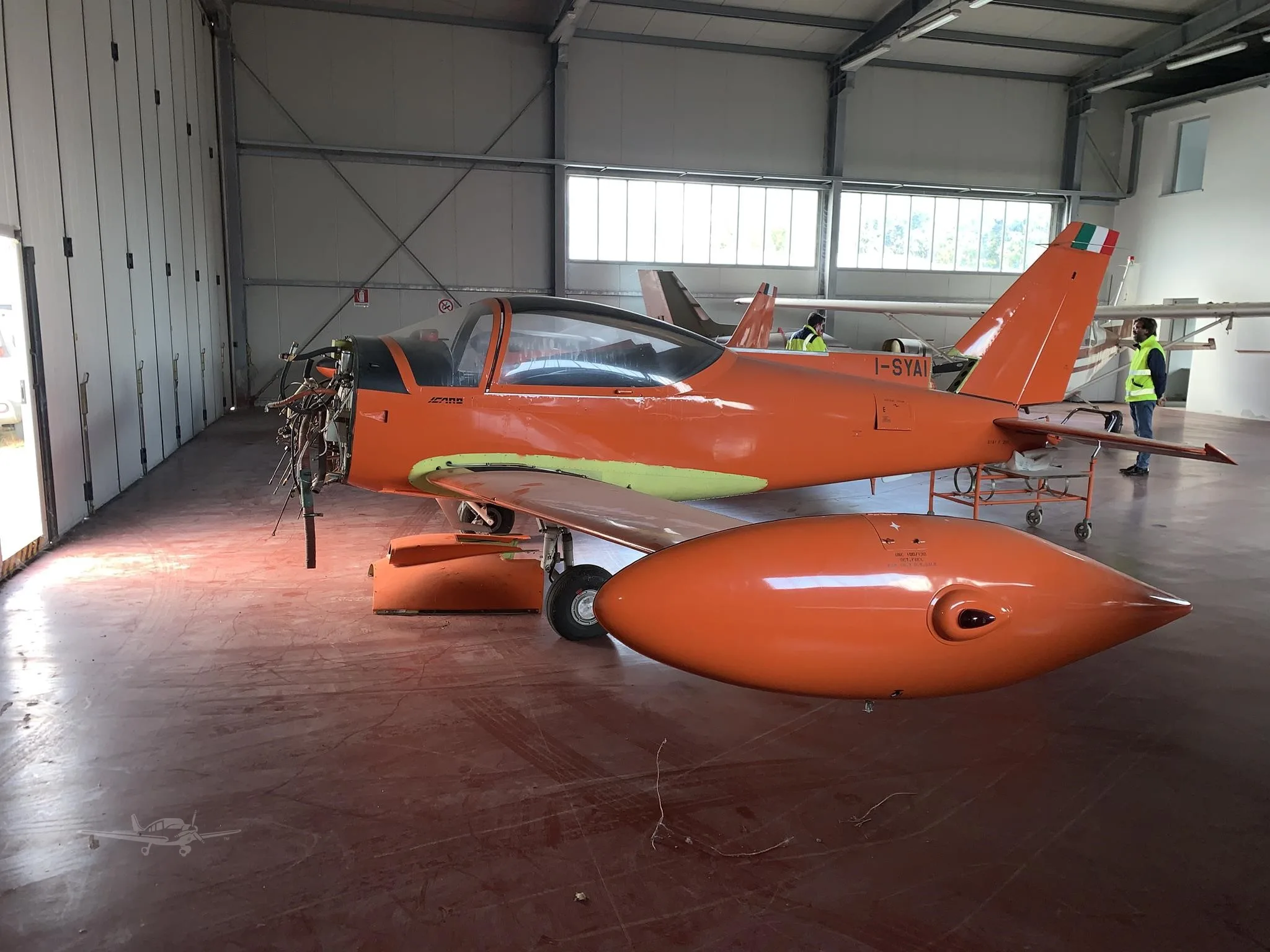 Exterior view of a 1970 SIAI MARCHETTI SF260, SYAI.