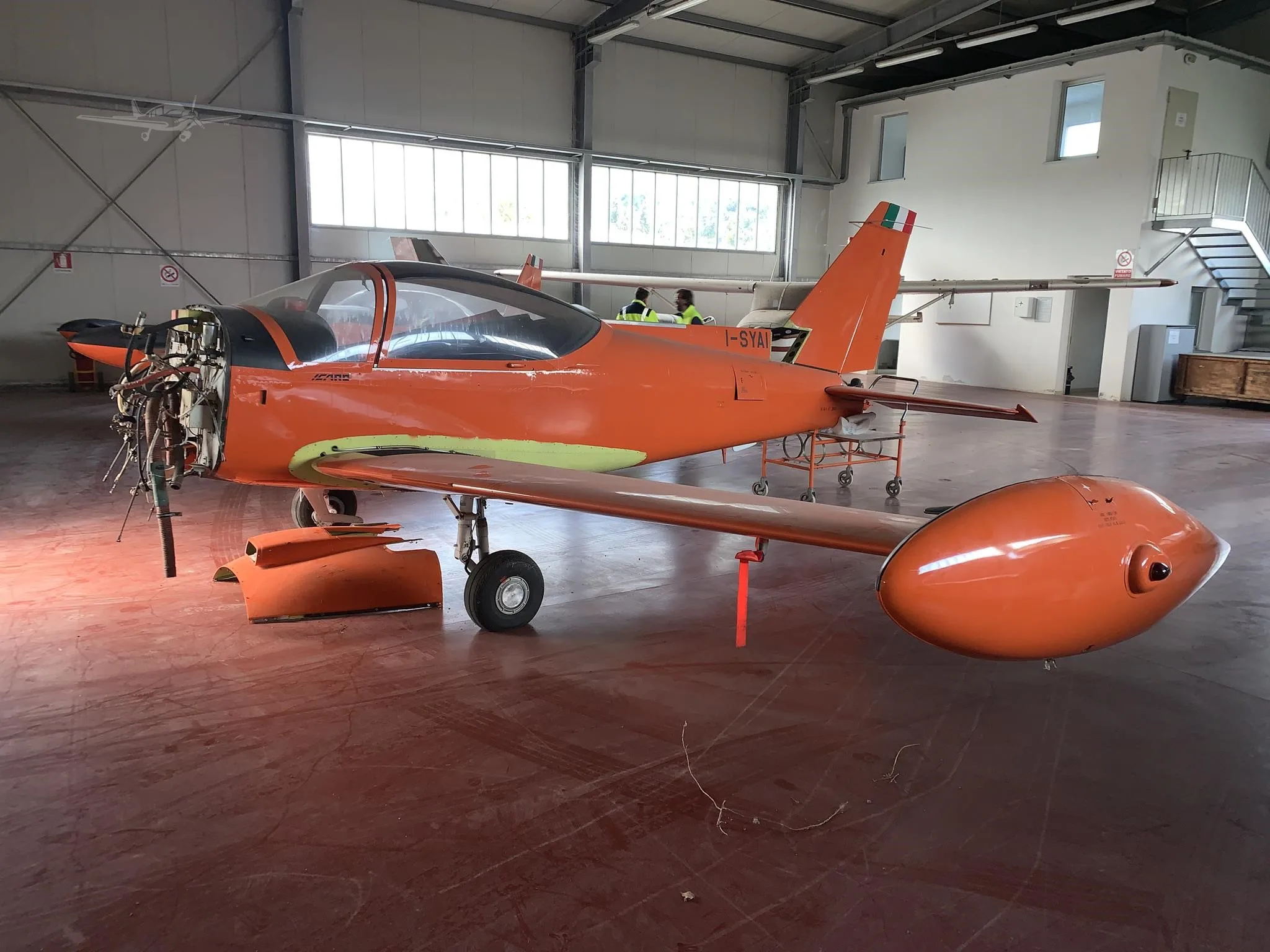 Exterior view of a 1970 SIAI MARCHETTI SF260, SYAI.