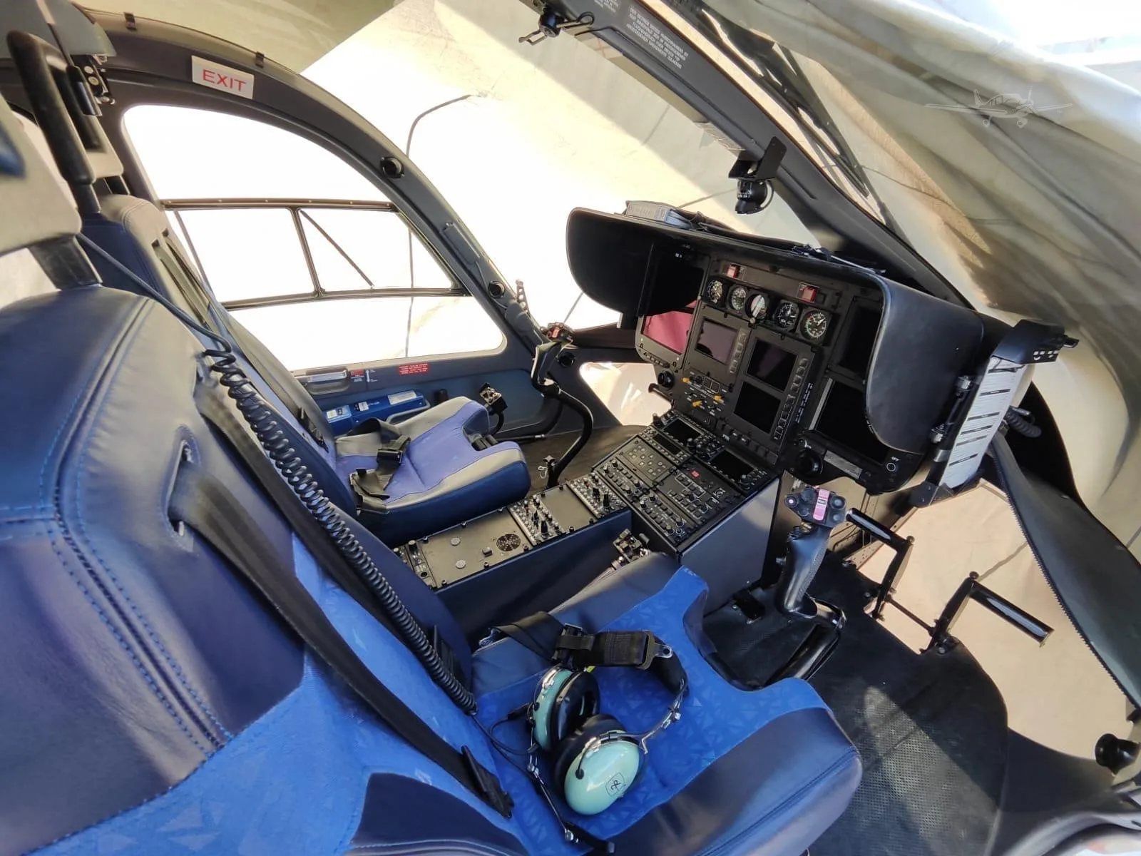 Cockpit and instrument panel of a 2011 EUROCOPTER EC145.
