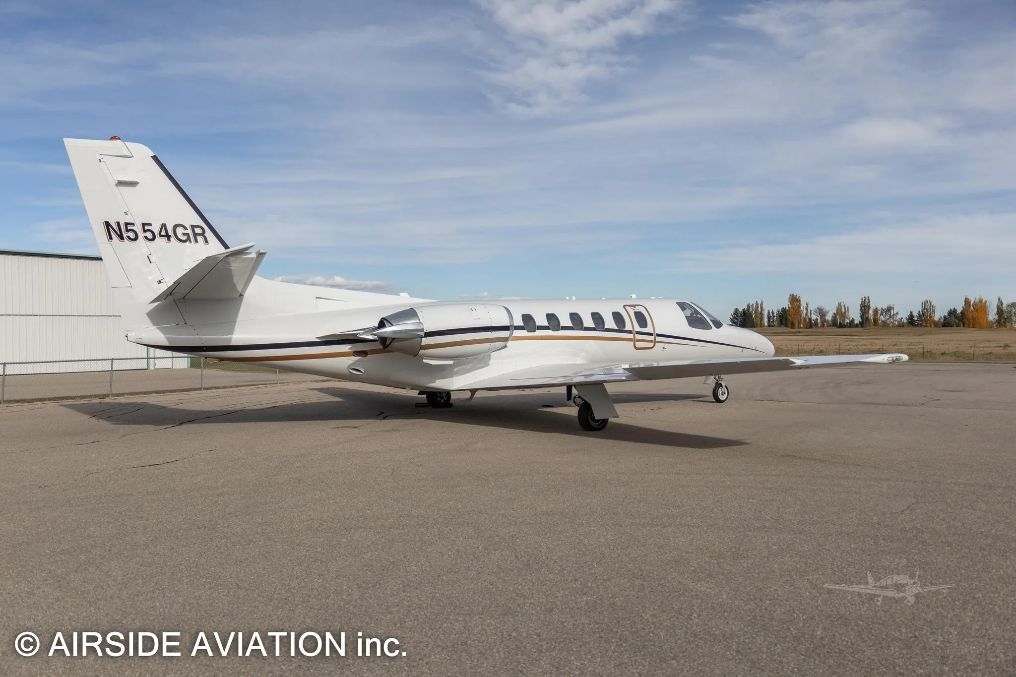 Exterior view of a 1981 CESSNA CITATION II, N554GR.
