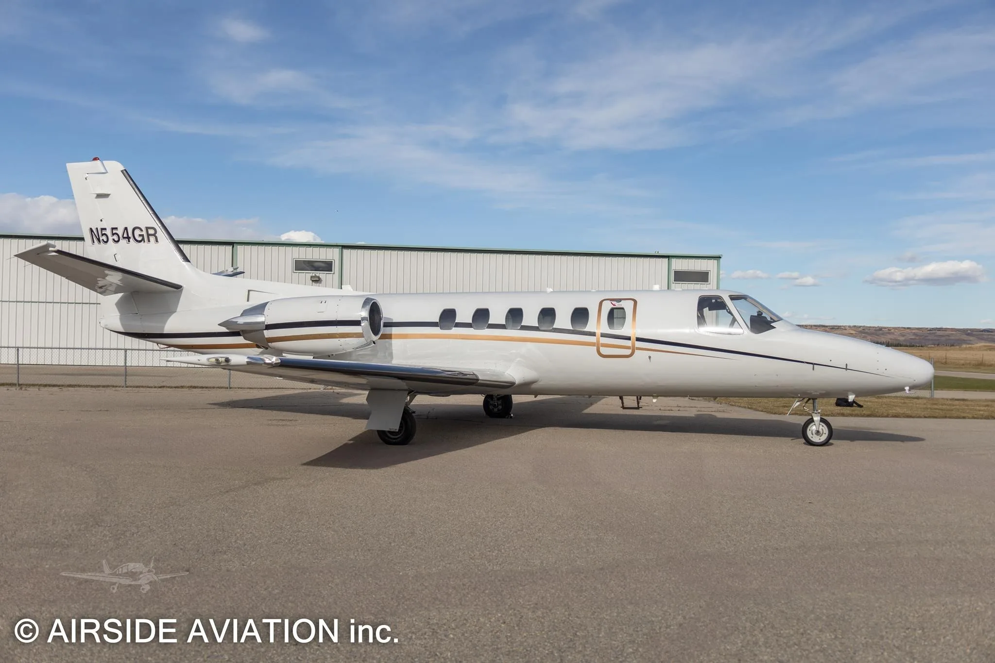 Exterior view of a 1981 CESSNA CITATION II, N554GR.