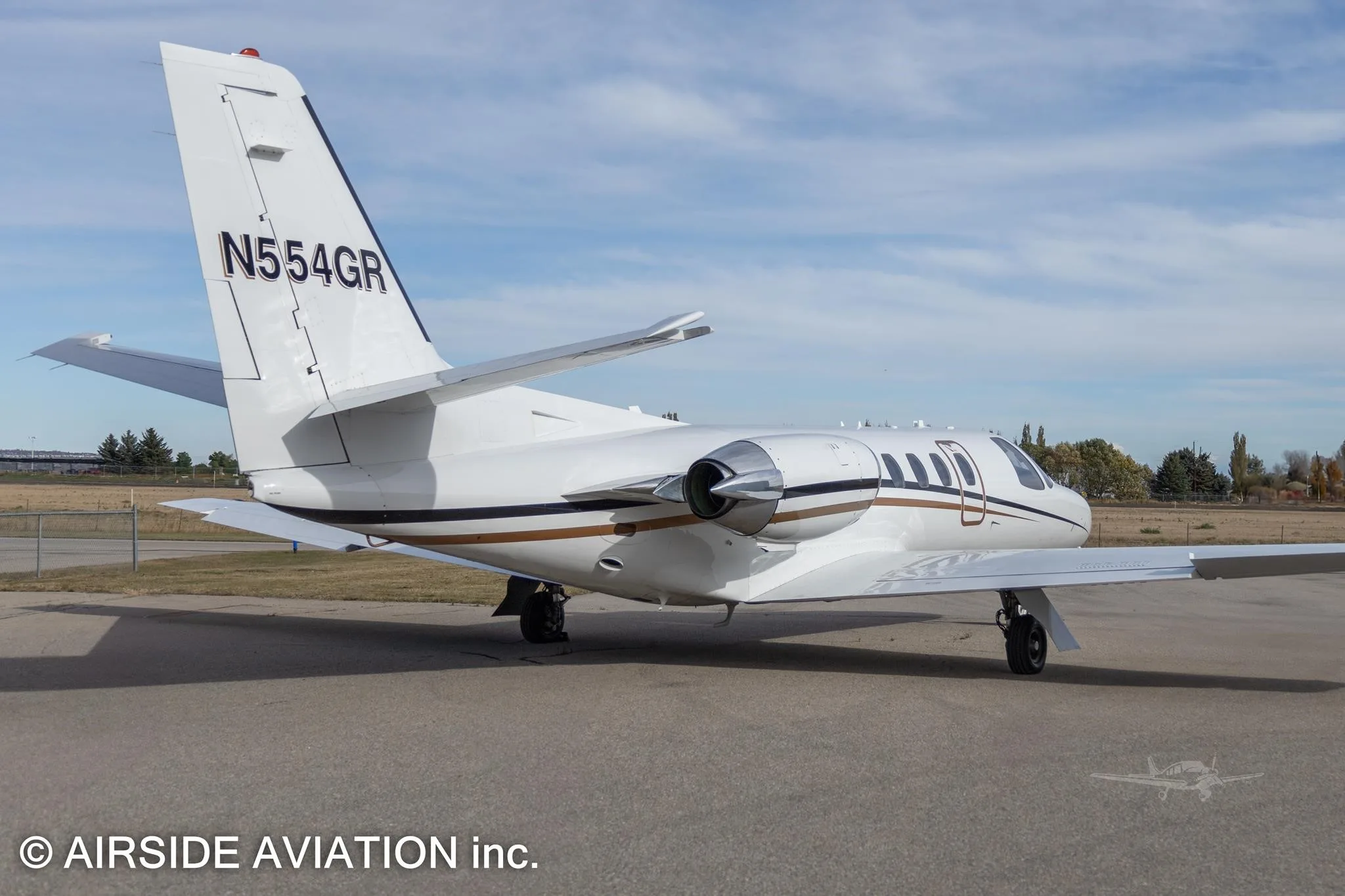 Exterior view of a 1981 CESSNA CITATION II, N554GR.