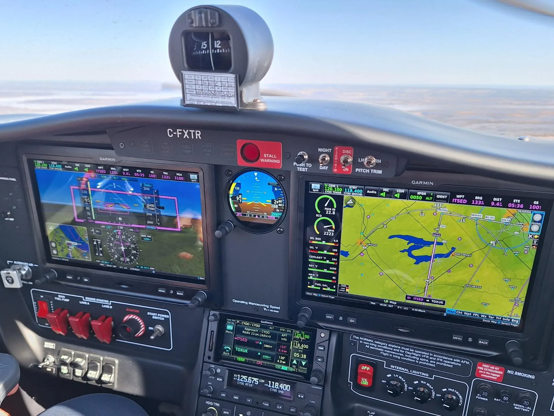 Avionics suite of a 2025 TECNAM P MENTOR.