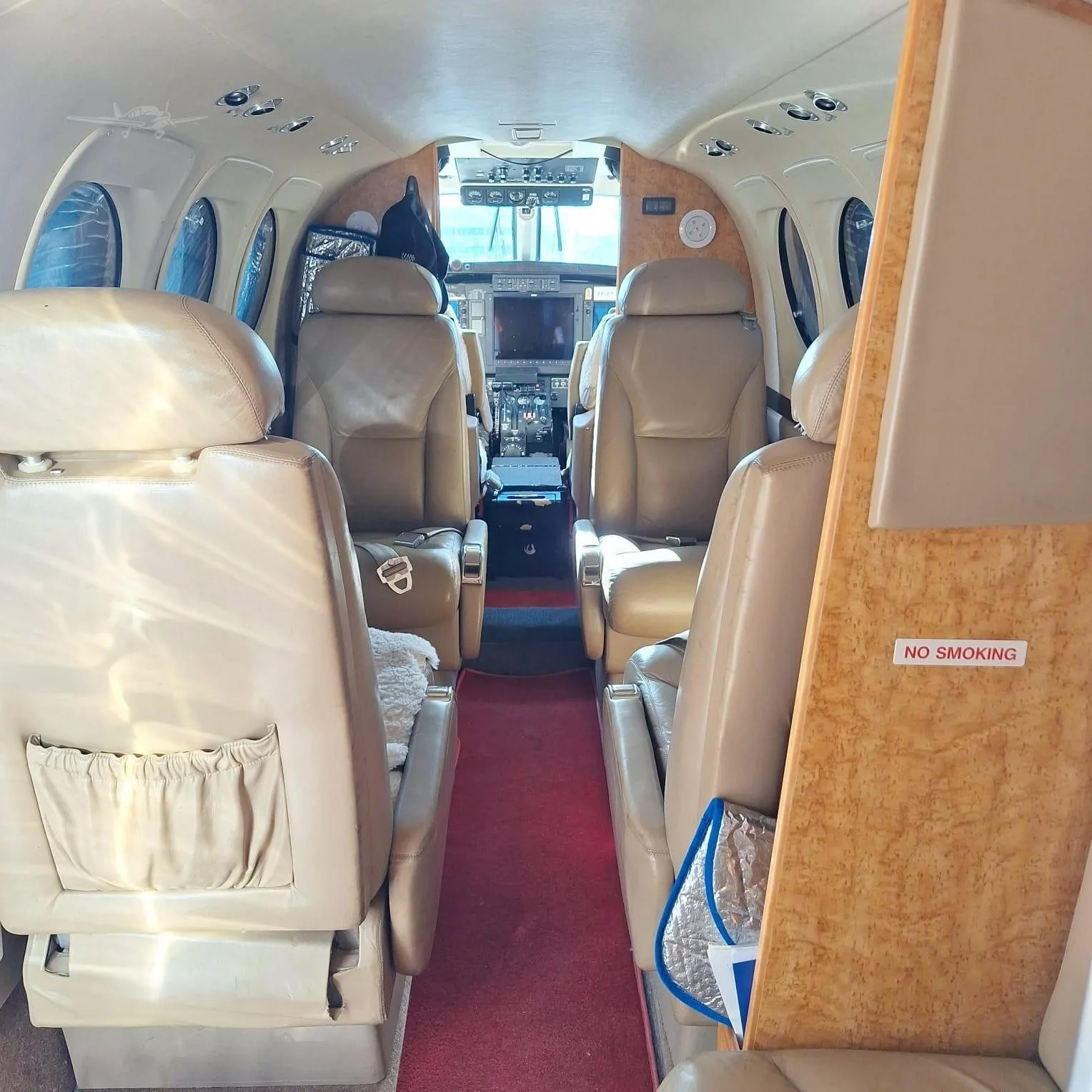 Cabin interior of a 2007 BEECHCRAFT KING AIR C90GTI.