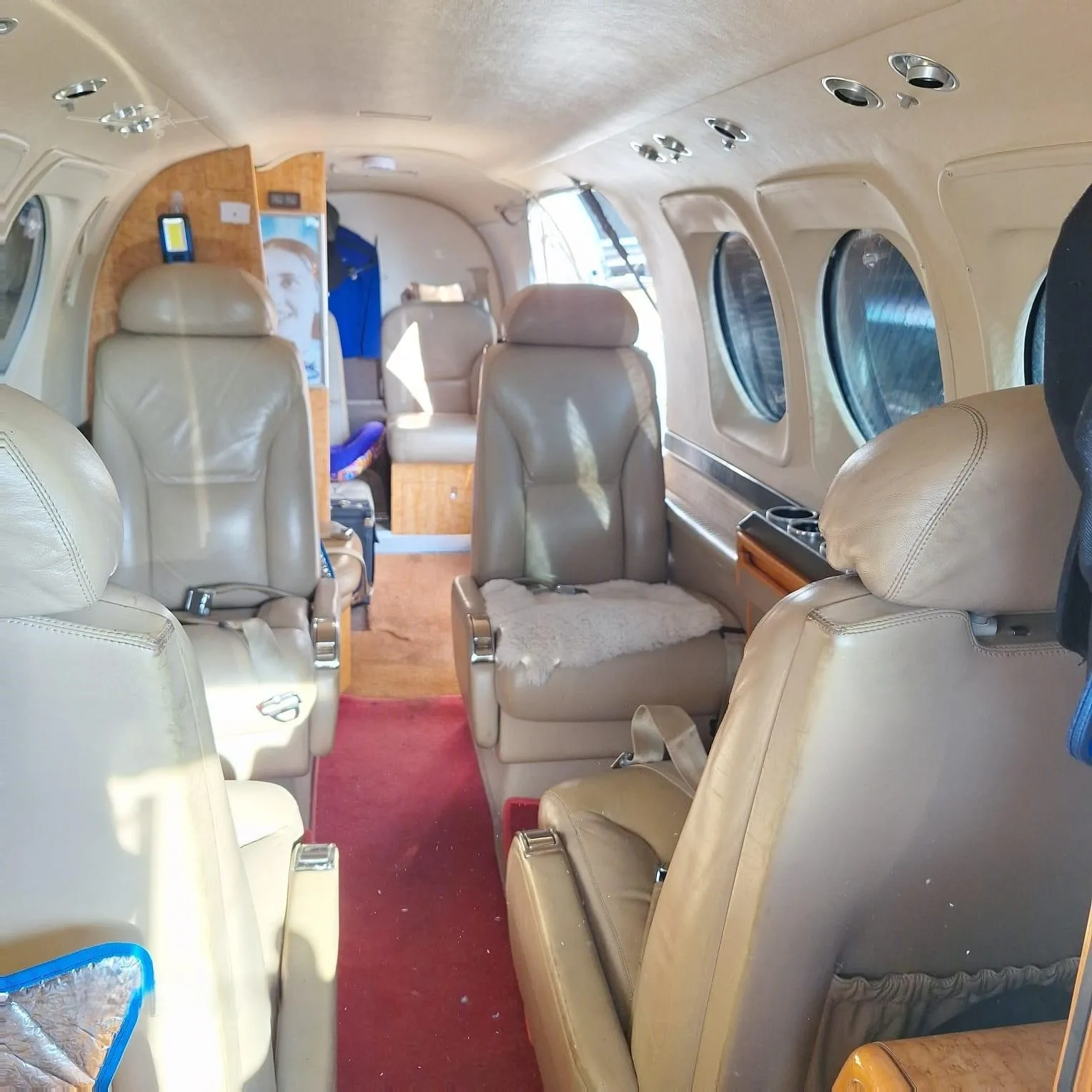 Cabin interior of a 2007 BEECHCRAFT KING AIR C90GTI.