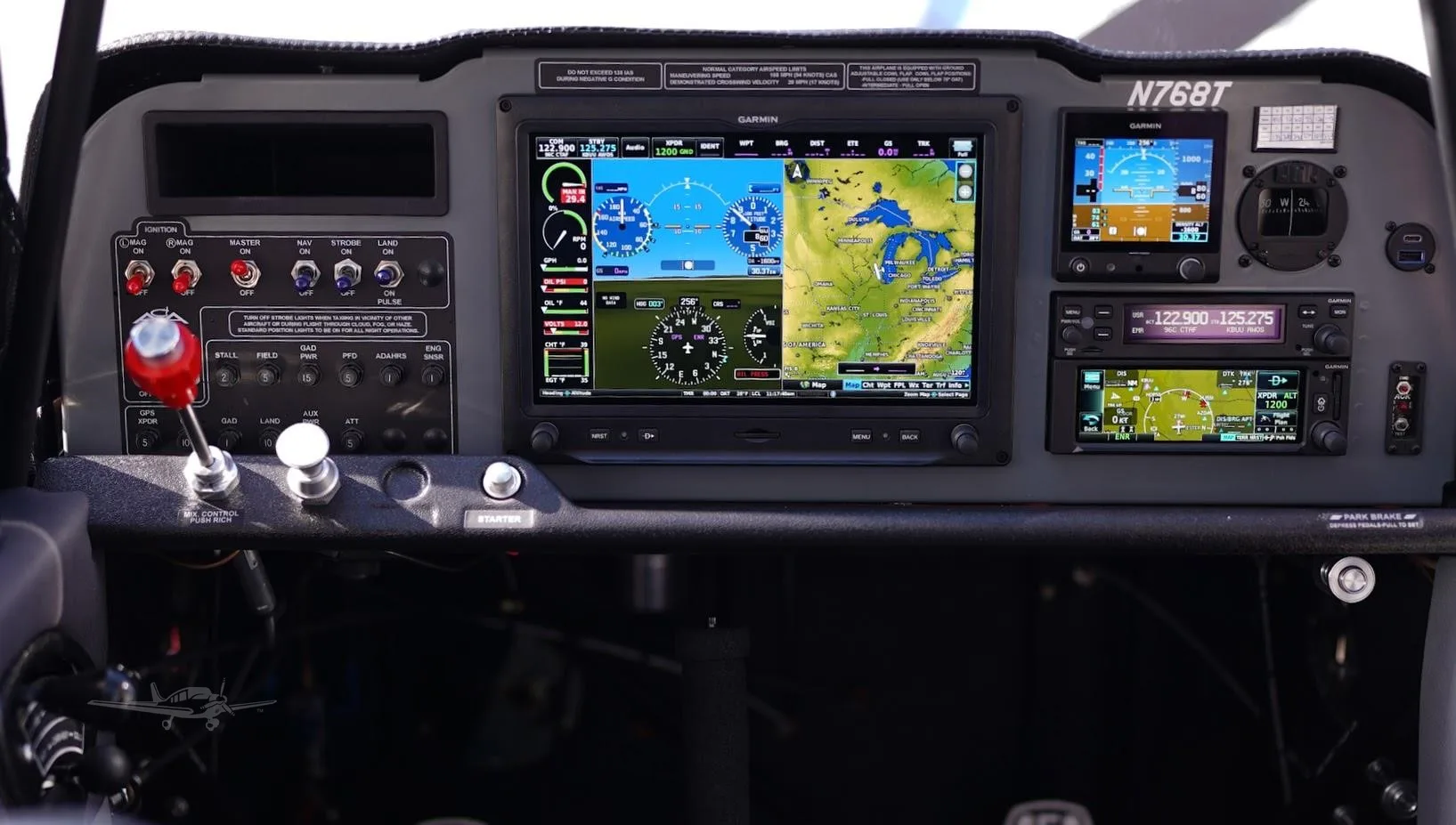 Avionics suite of a 2027 AMERICAN CHAMPION 7-GCBC HIGH COUNTRY EXPLORER.