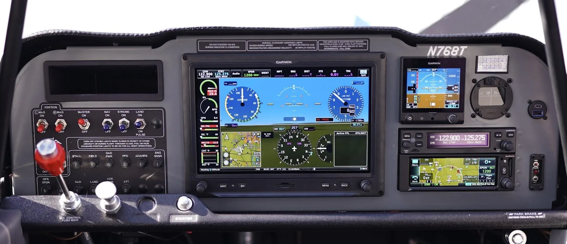Avionics suite of a 2027 AMERICAN CHAMPION 7-GCBC HIGH COUNTRY EXPLORER.