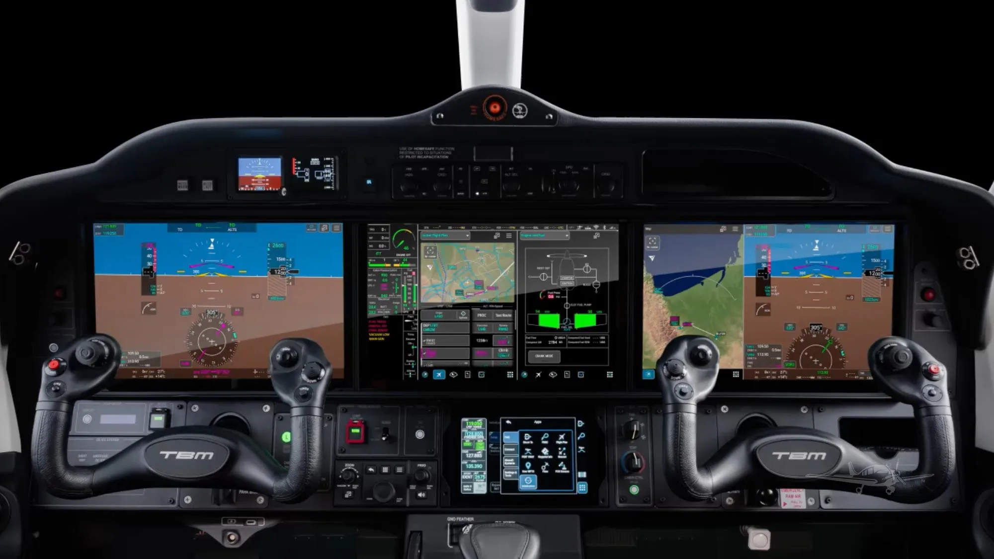 Avionics suite of a 2027 DAHER TBM 980.