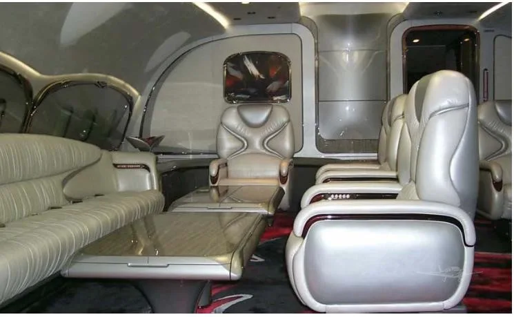 Cabin interior of a 1996 AIRBUS A340.