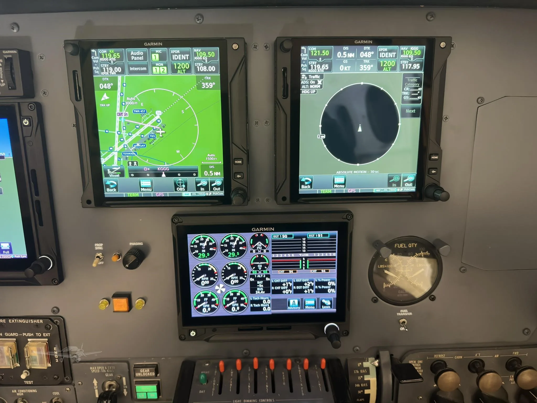 Avionics suite of a 1981 CESSNA 421C.