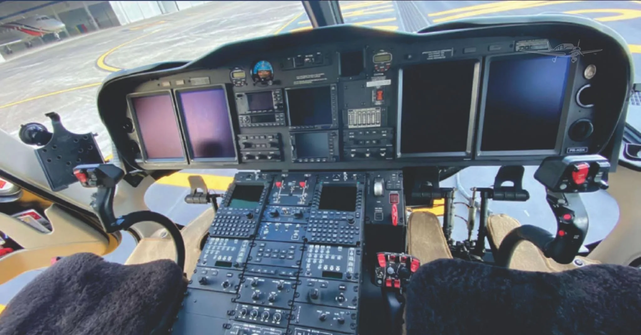 Cockpit and instrument panel of a 2008 LEONARDO AW139.