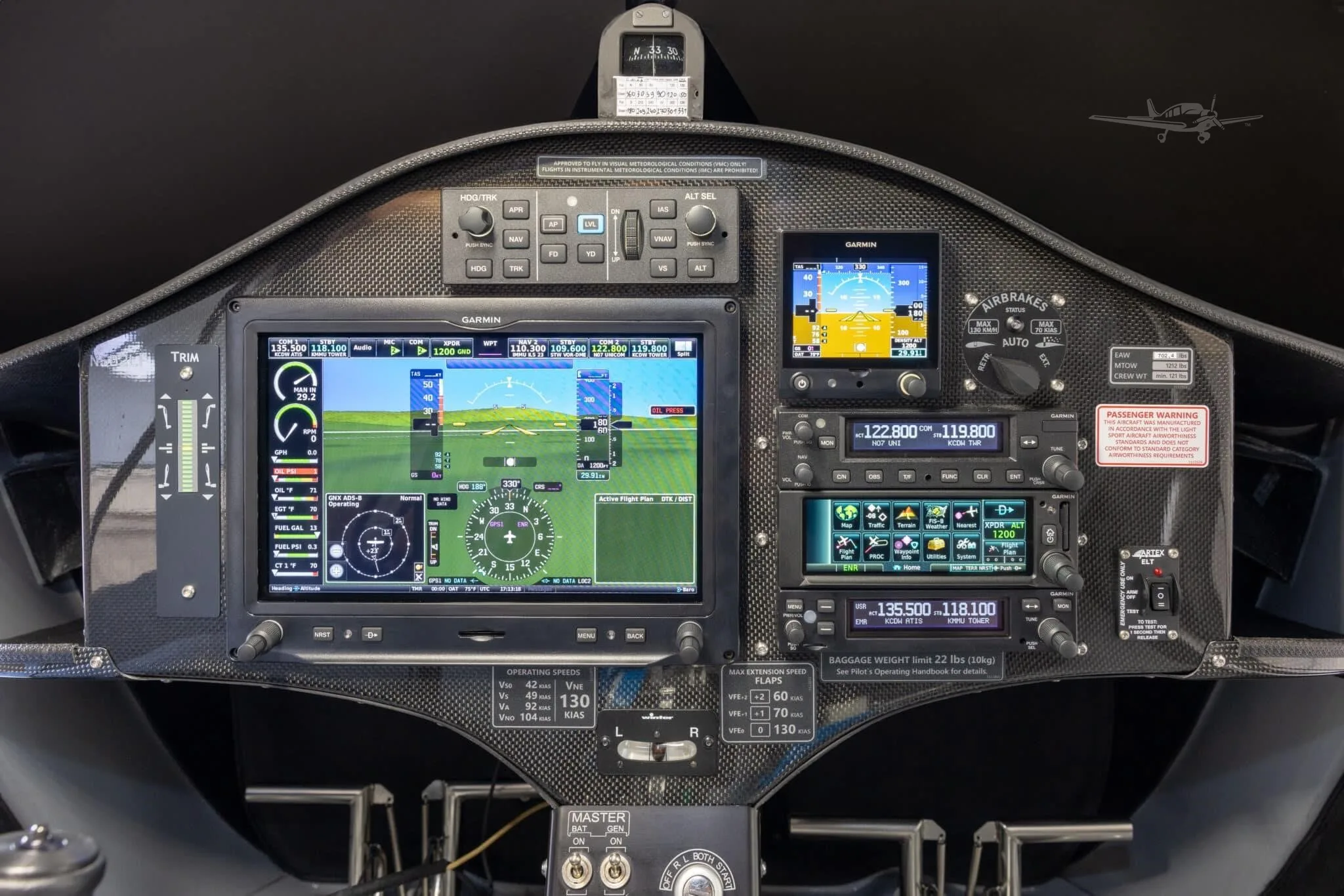 Avionics suite of a 2026 PIPISTREL ALPHA TRAINER.