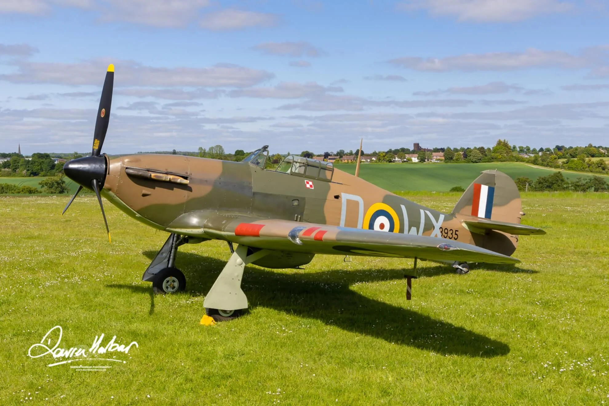 Exterior view of a 1942 HAWKER HURRICANE XII, G-HURI.