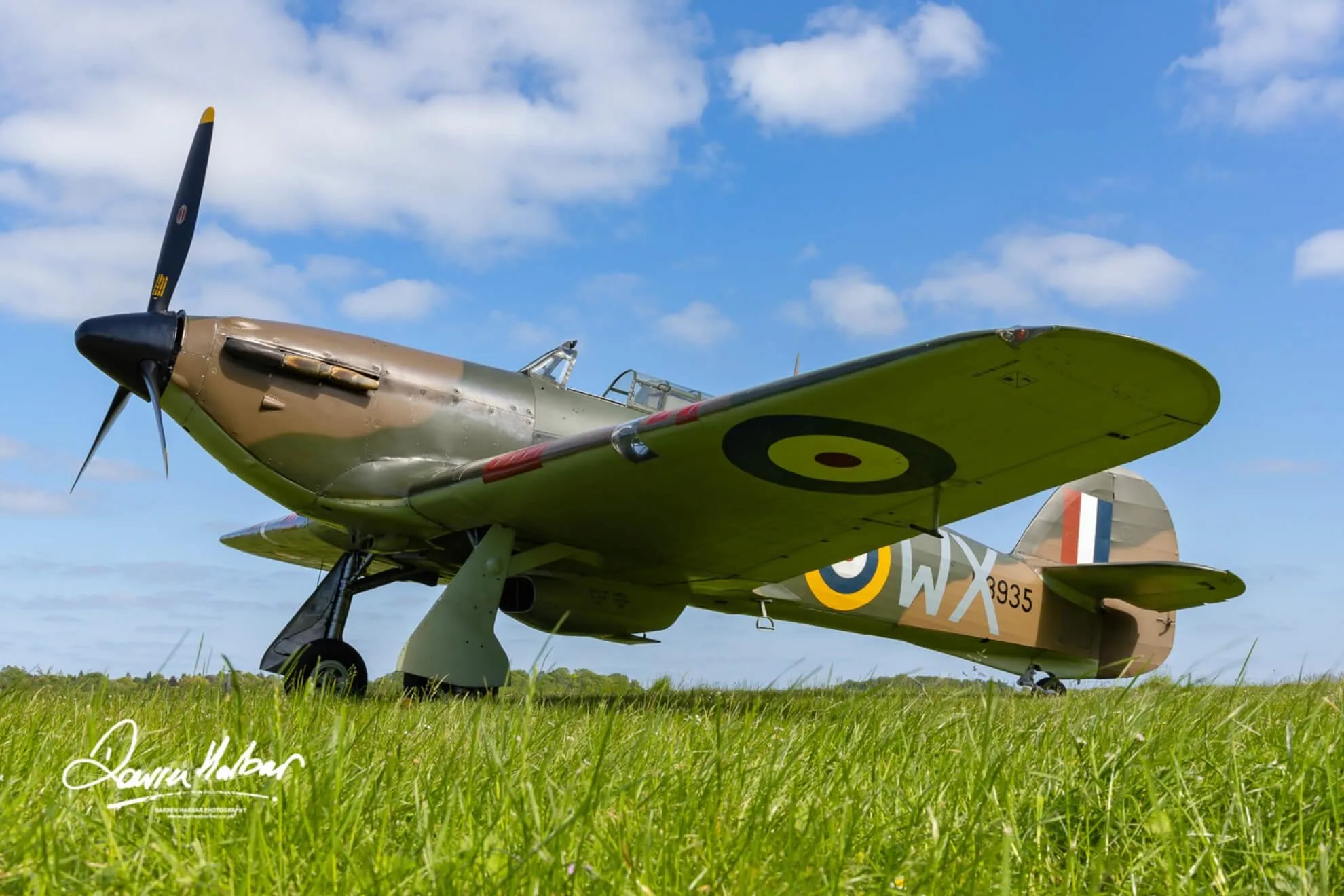Exterior view of a 1942 HAWKER HURRICANE XII, G-HURI.