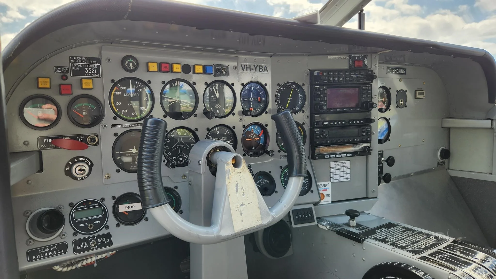 Cockpit and instrument panel of a 2008 GIPPSAERO GA8 AIRVAN.