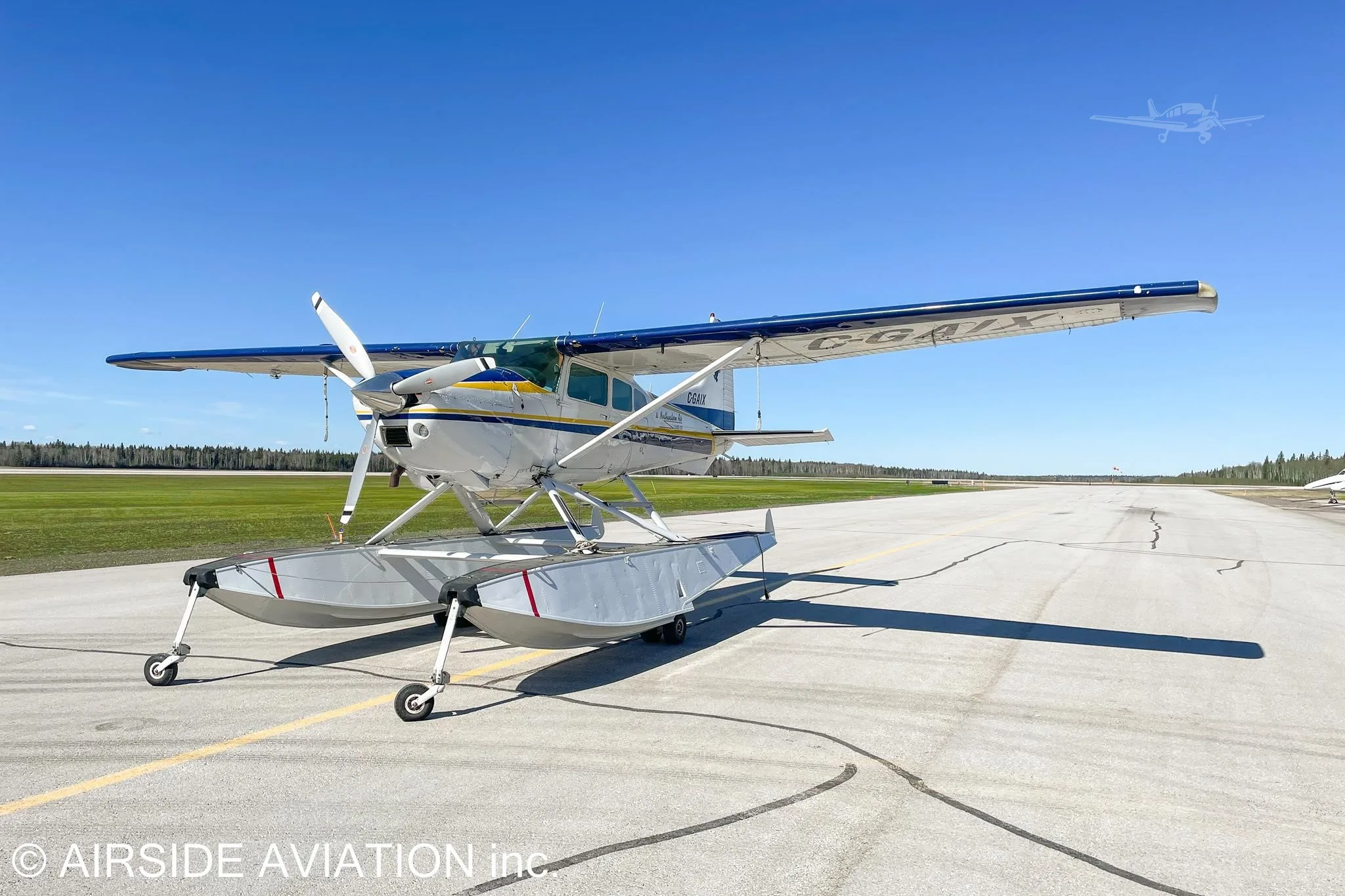 Exterior view of a 1979 CESSNA A185F AMPHIBIAN, C-GAIX.