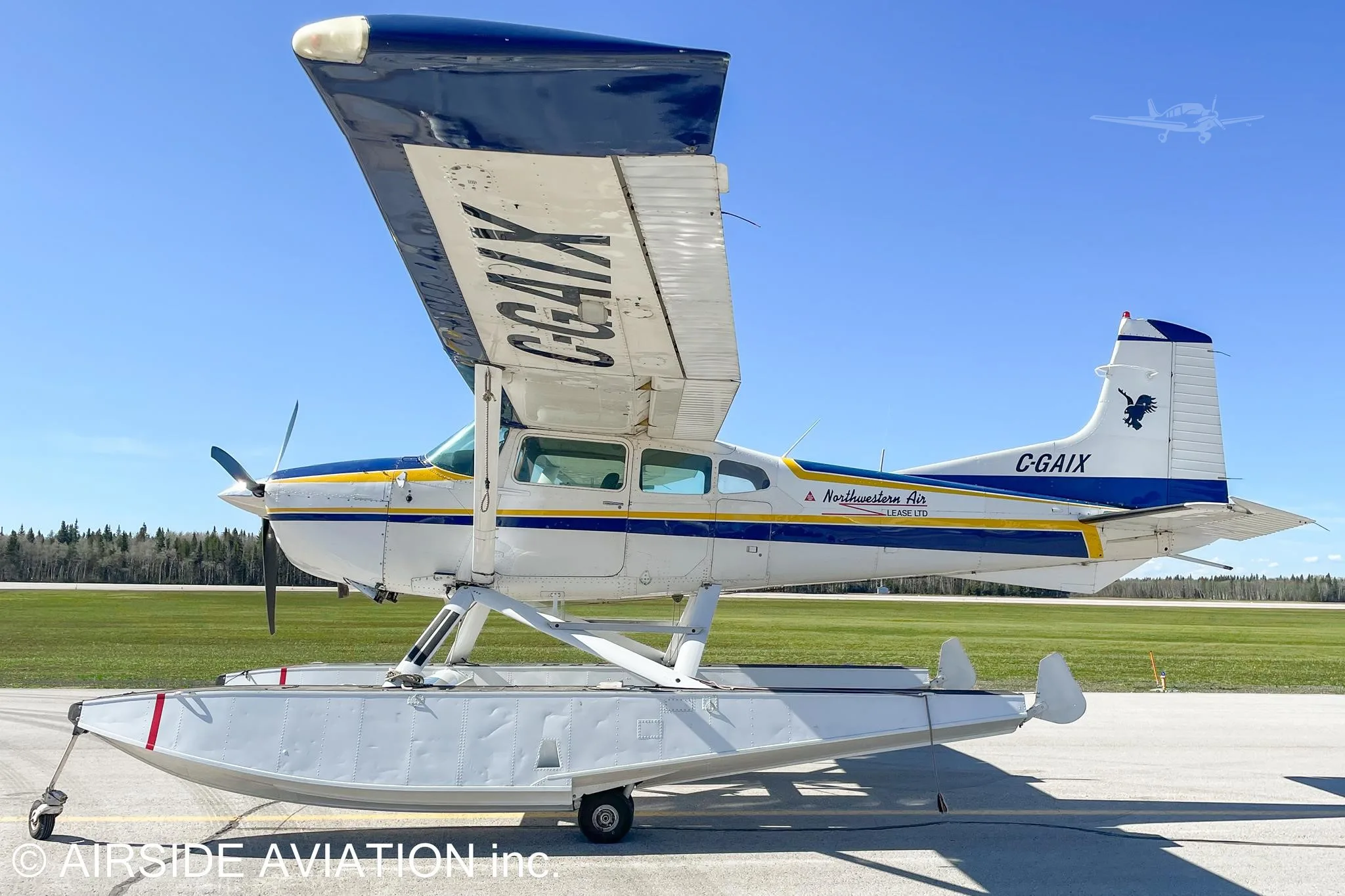 Exterior view of a 1979 CESSNA A185F AMPHIBIAN, C-GAIX.