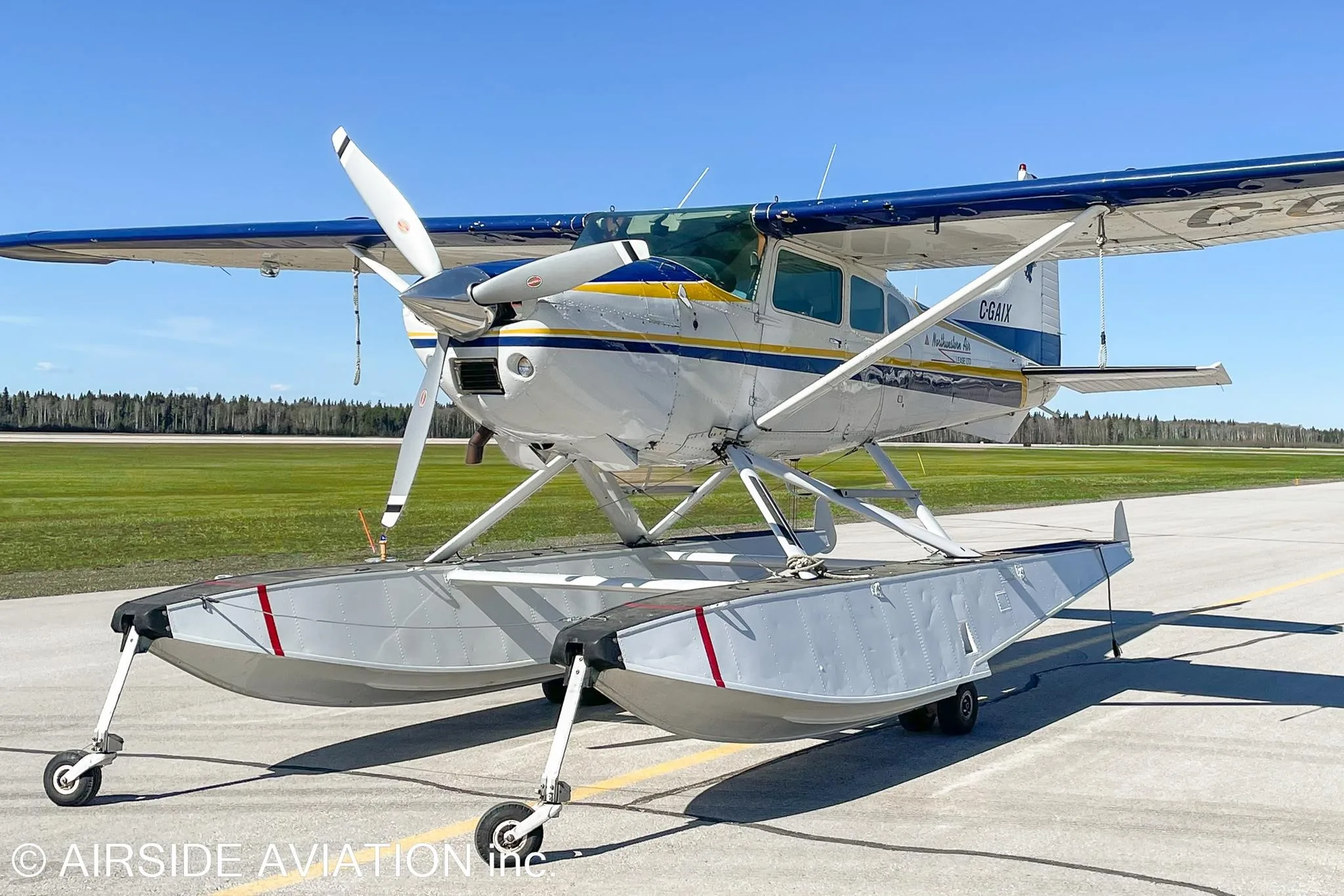 Exterior view of a 1979 CESSNA A185F AMPHIBIAN, C-GAIX.