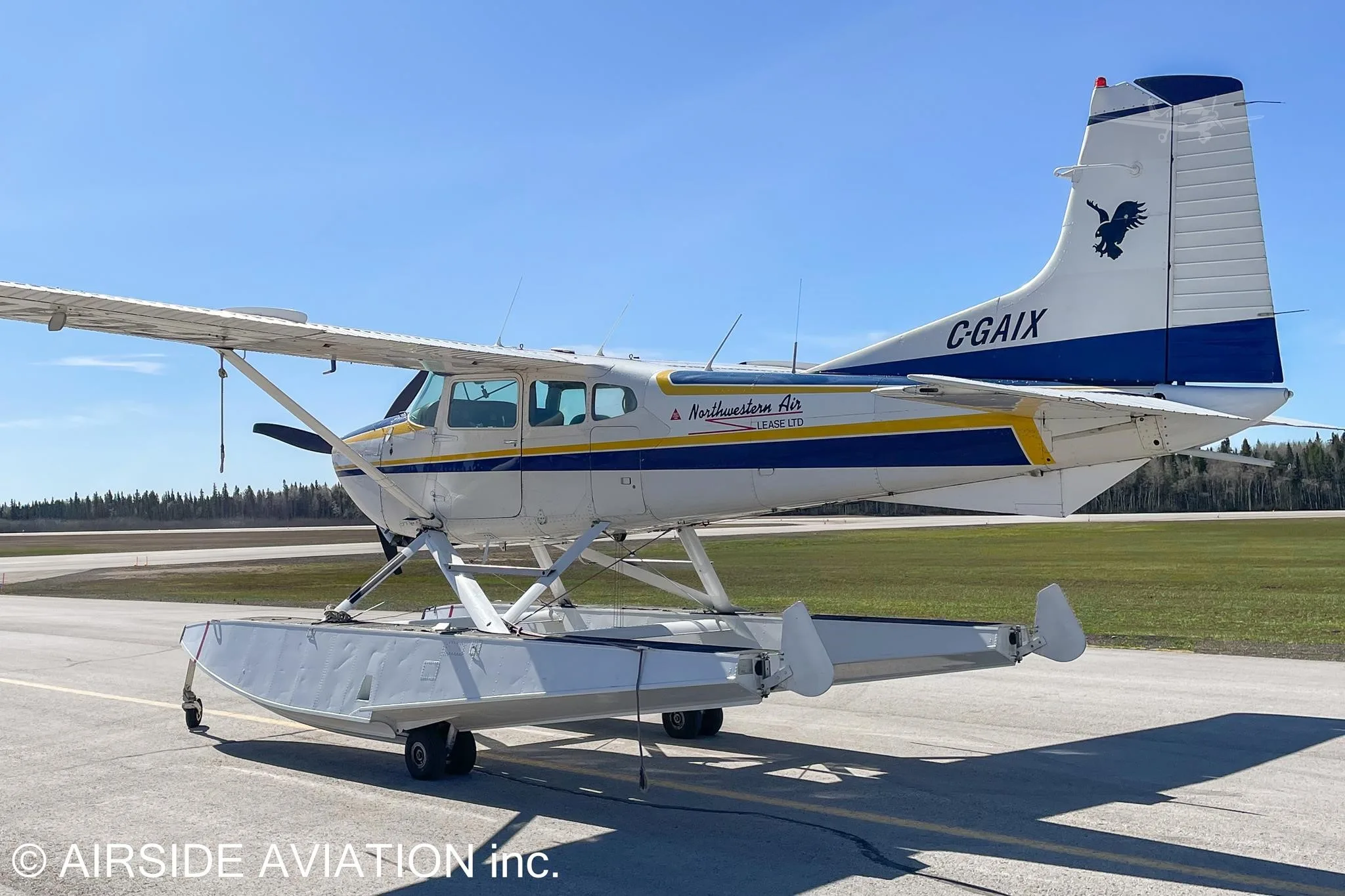 Exterior view of a 1979 CESSNA A185F AMPHIBIAN, C-GAIX.