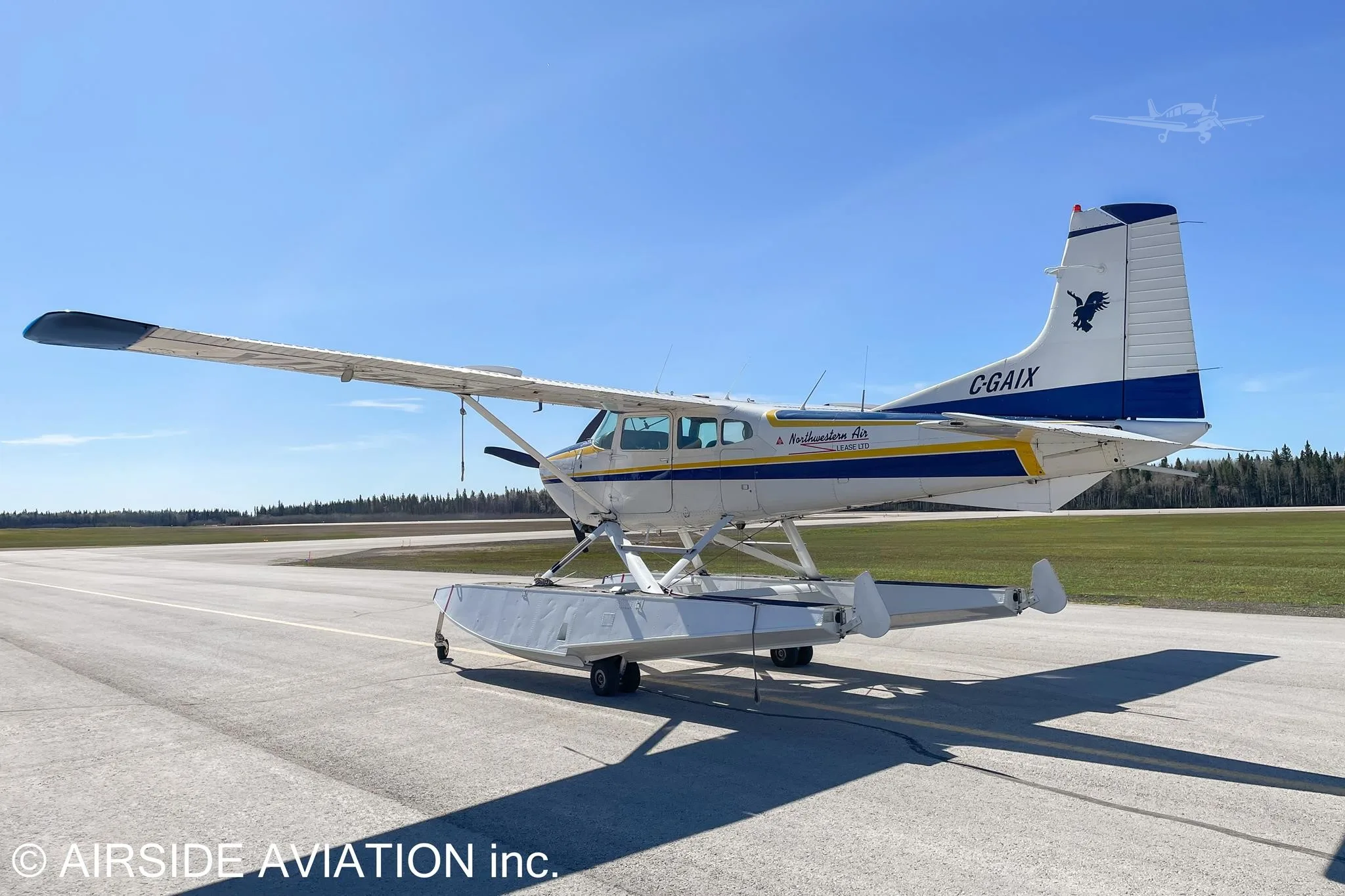 Exterior view of a 1979 CESSNA A185F AMPHIBIAN, C-GAIX.