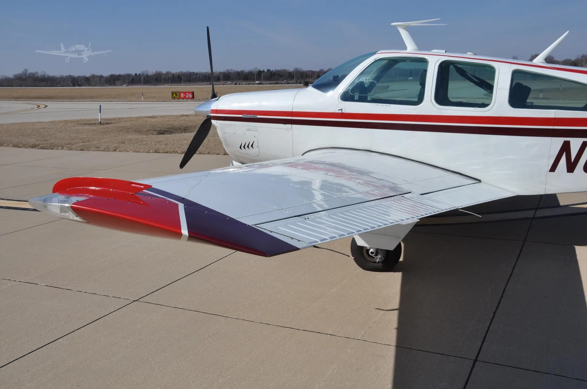 Exterior view of a 1975 BEECHCRAFT F33A BONANZA, N6089S.