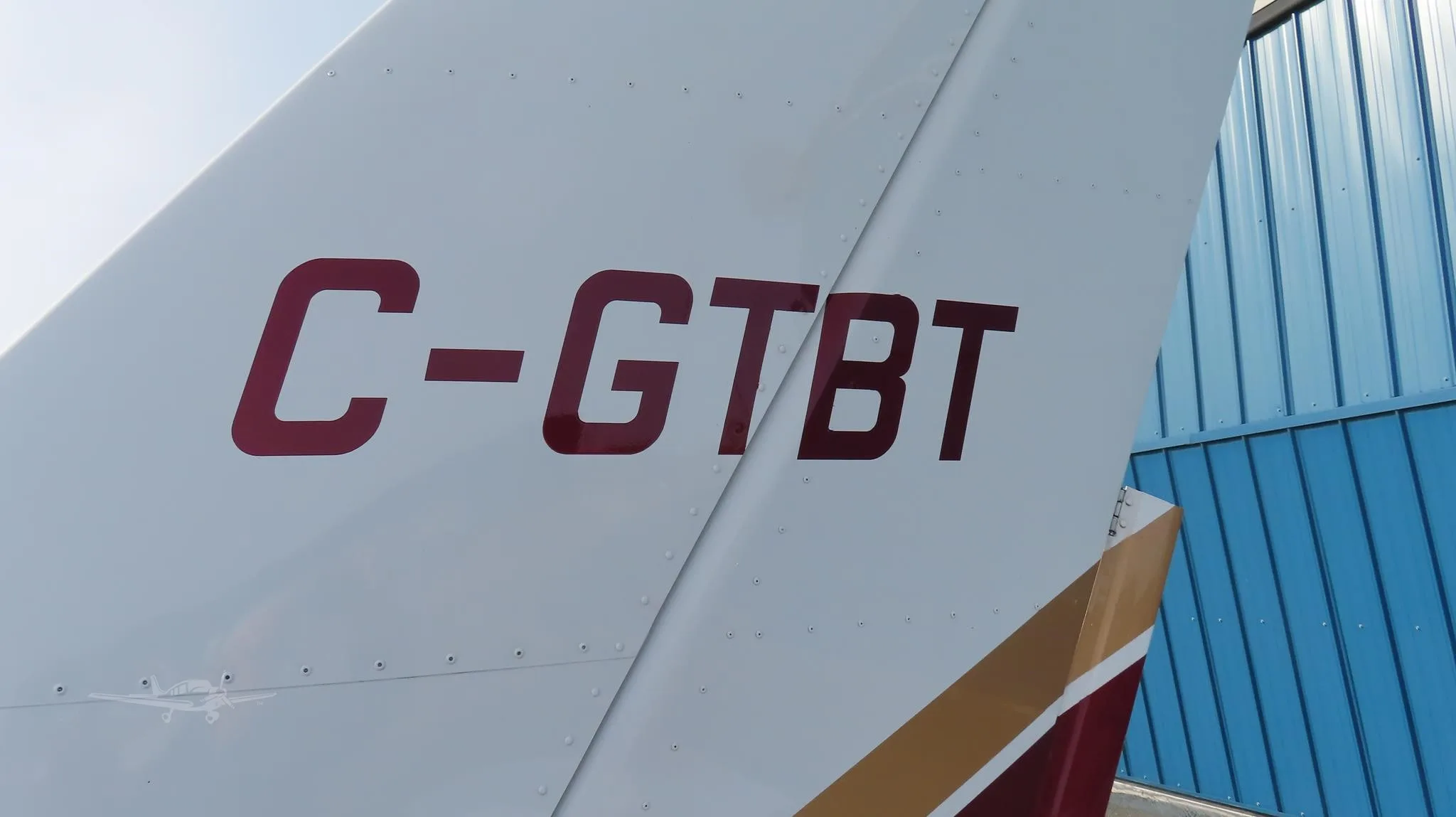 Exterior view of a 1989 SOCATA TB-20 TRINIDAD, C-GTBT.