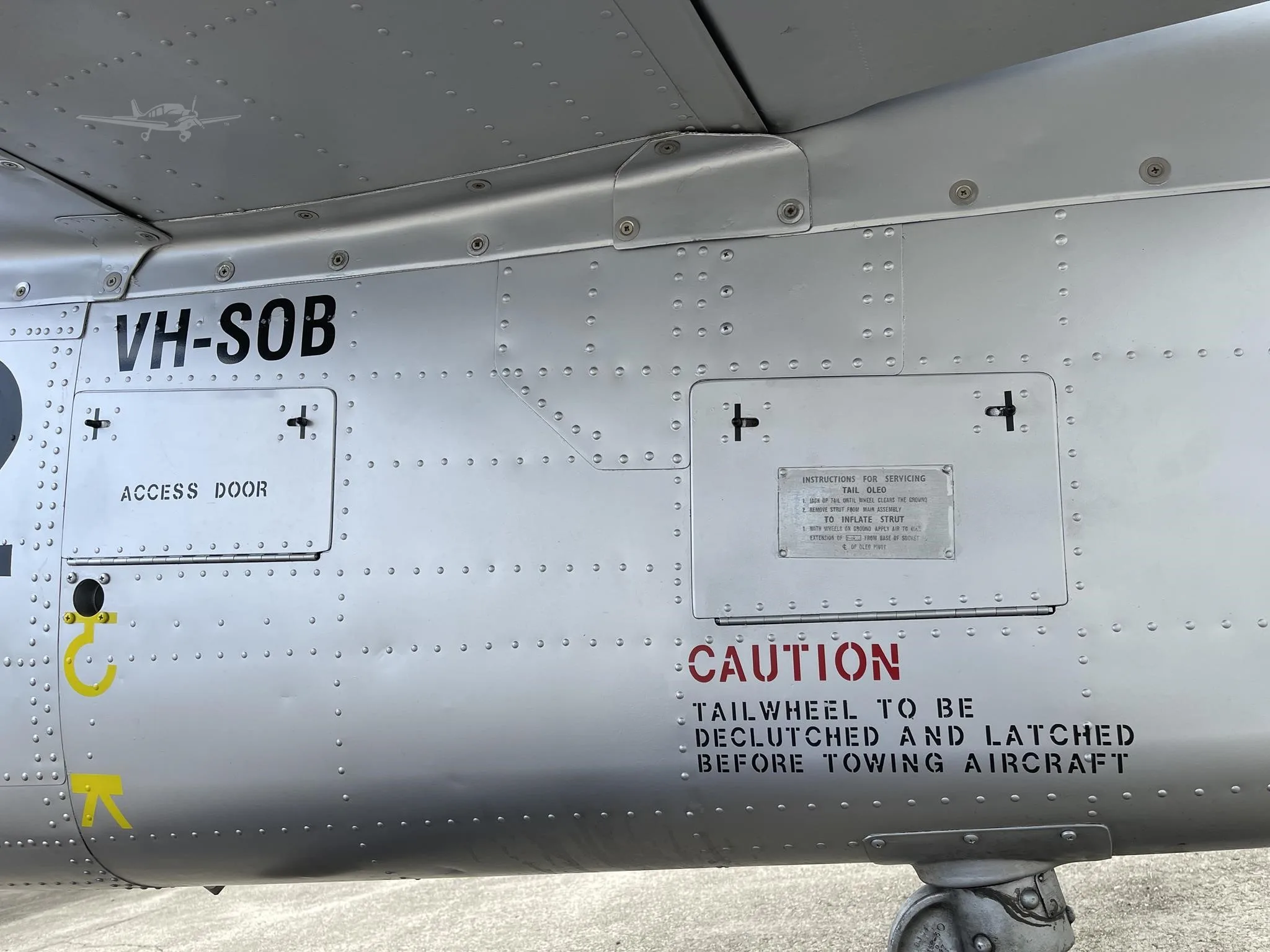 Exterior view of a 1956 CA-25, VH-SOB.