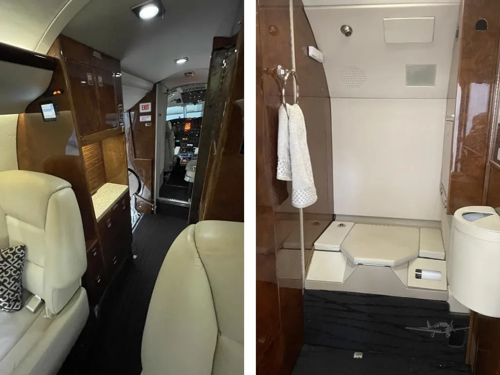 Cabin interior of a 1984 DASSAULT FALCON 50.