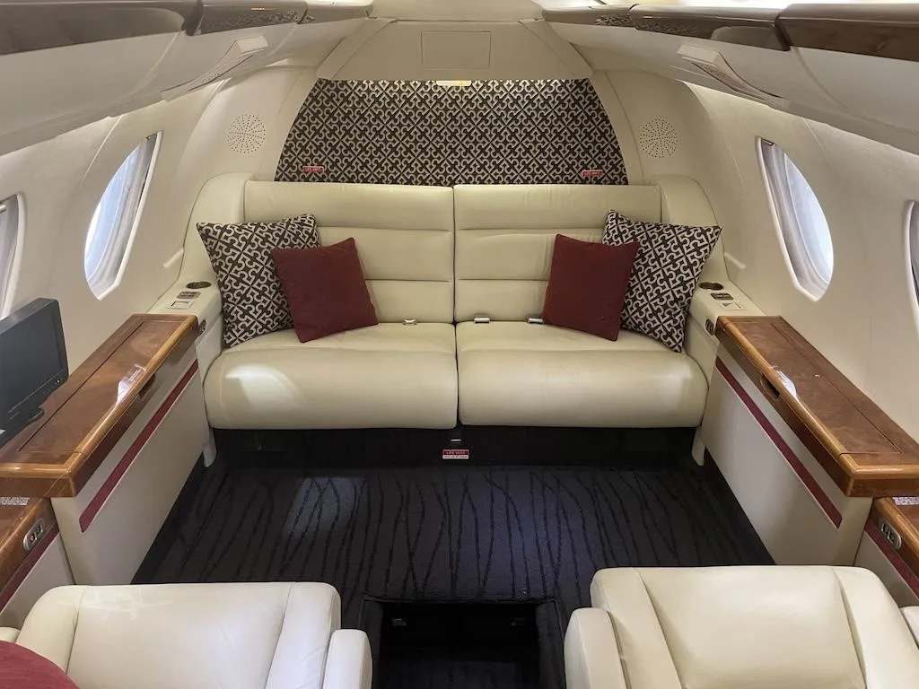 Cabin interior of a 1984 DASSAULT FALCON 50.
