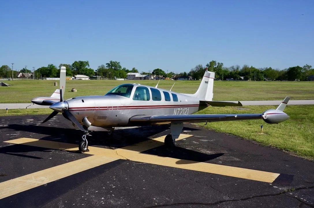 Exterior view of a 1984 BEECHCRAFT A36 BONANZA TURBOPROP, N72121.