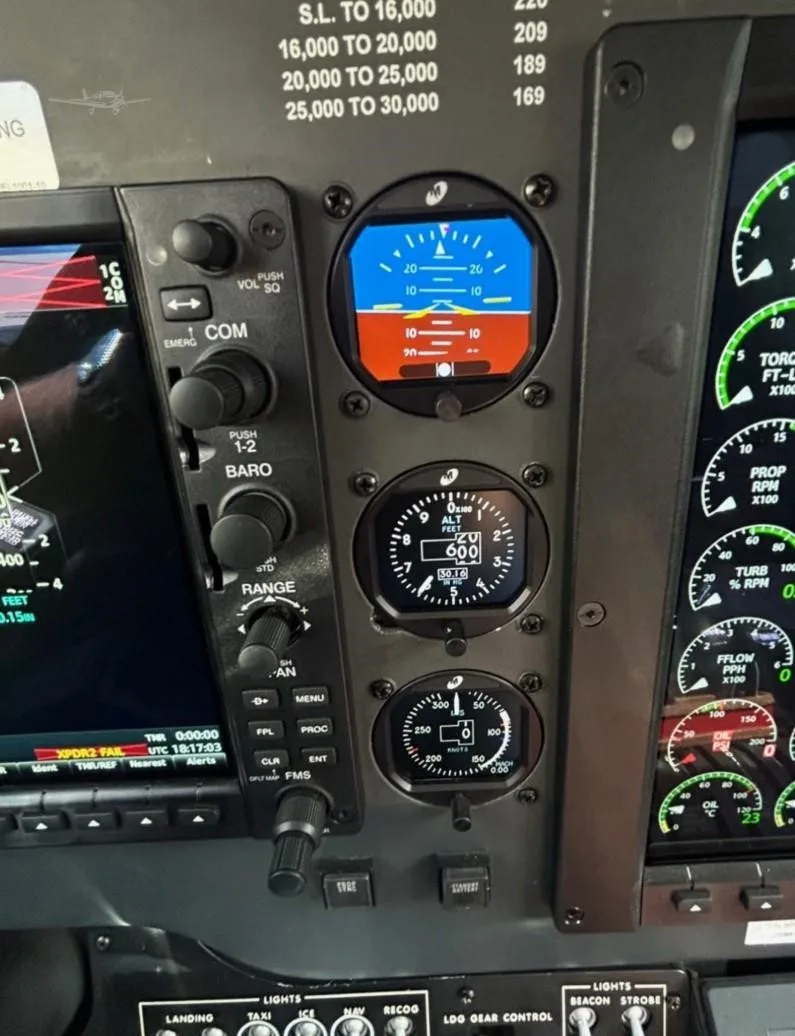 Avionics suite of a 2001 BEECHCRAFT KING AIR C90B.