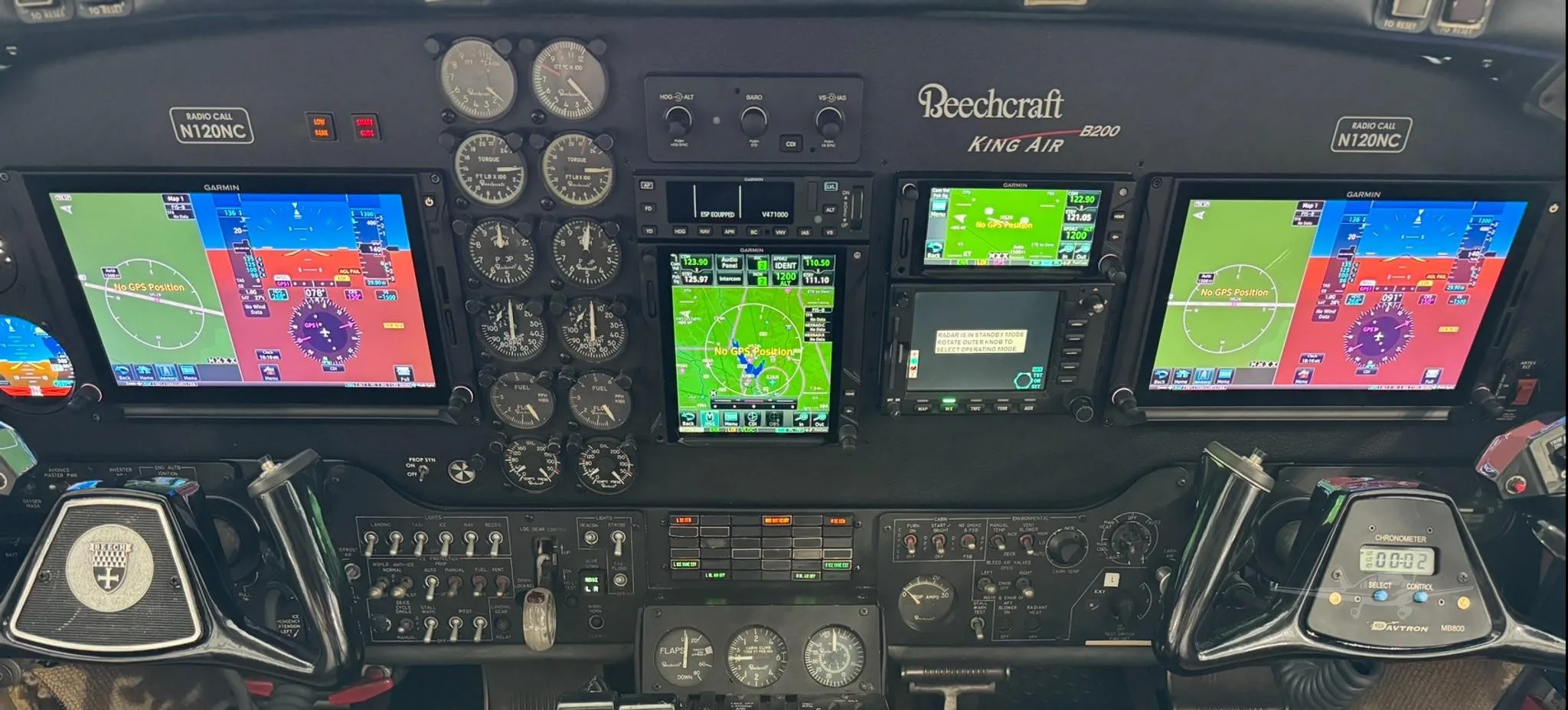 Avionics suite of a 1982 BEECHCRAFT KING AIR B200C.