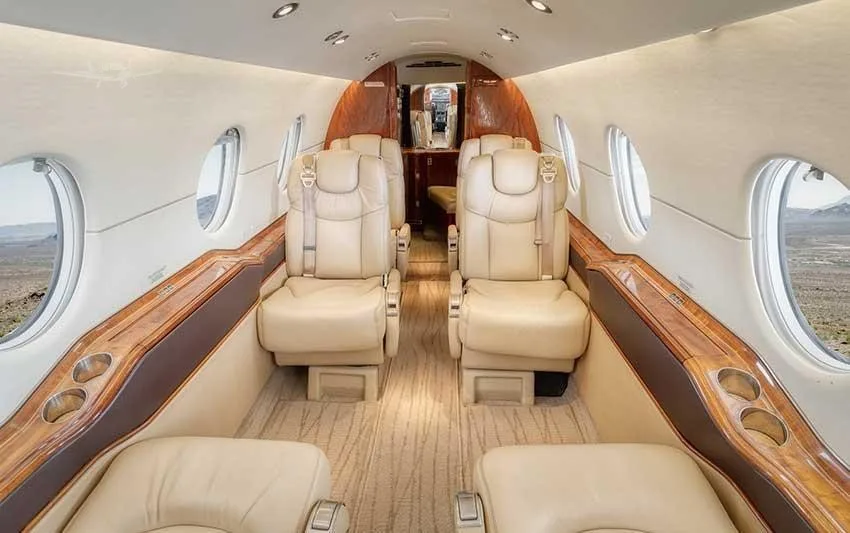Cabin interior of a 2002 BEECHCRAFT BEECHJET 400A.