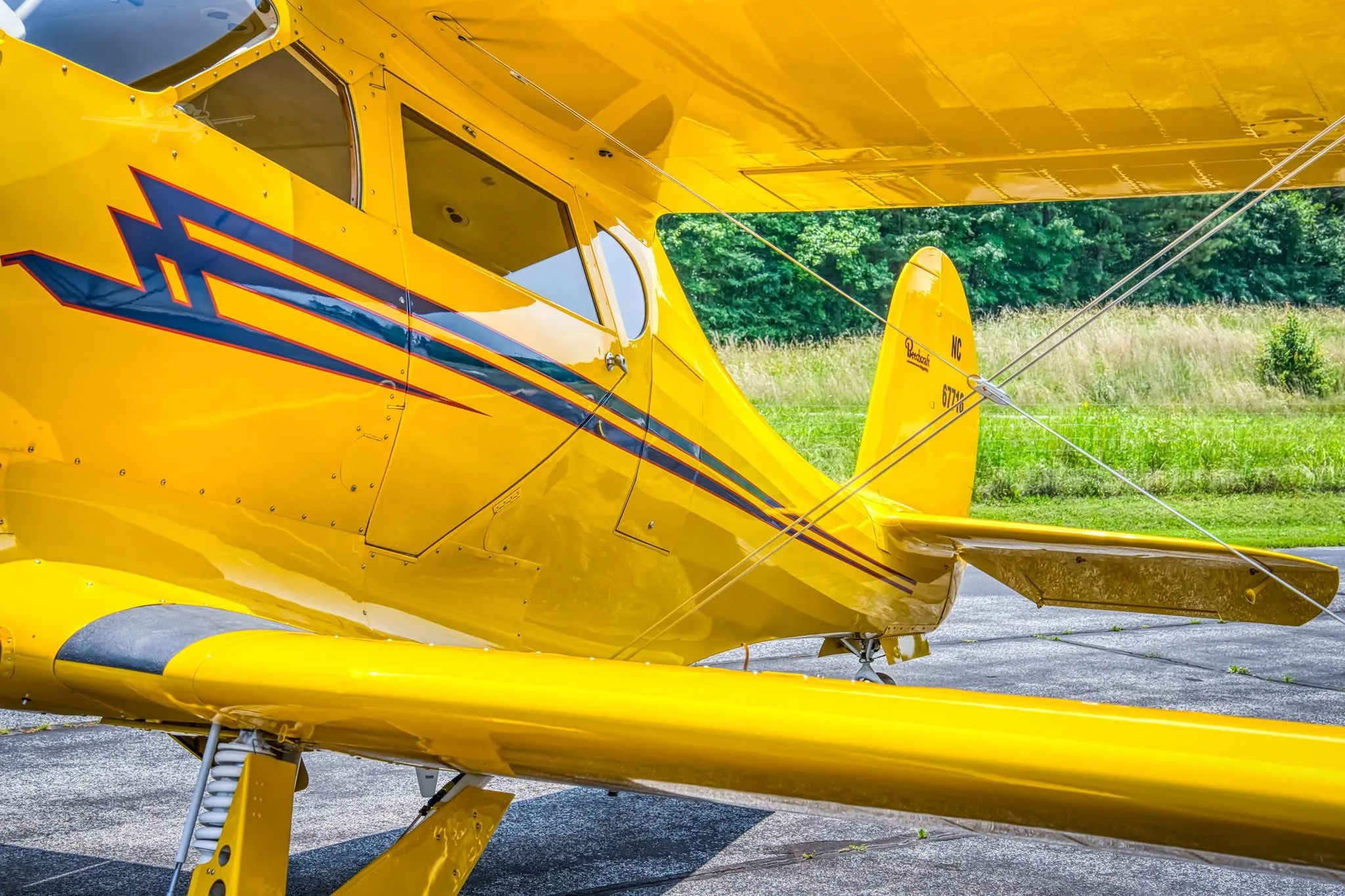 Exterior view of a 1944 BEECHCRAFT D17S, N67716.