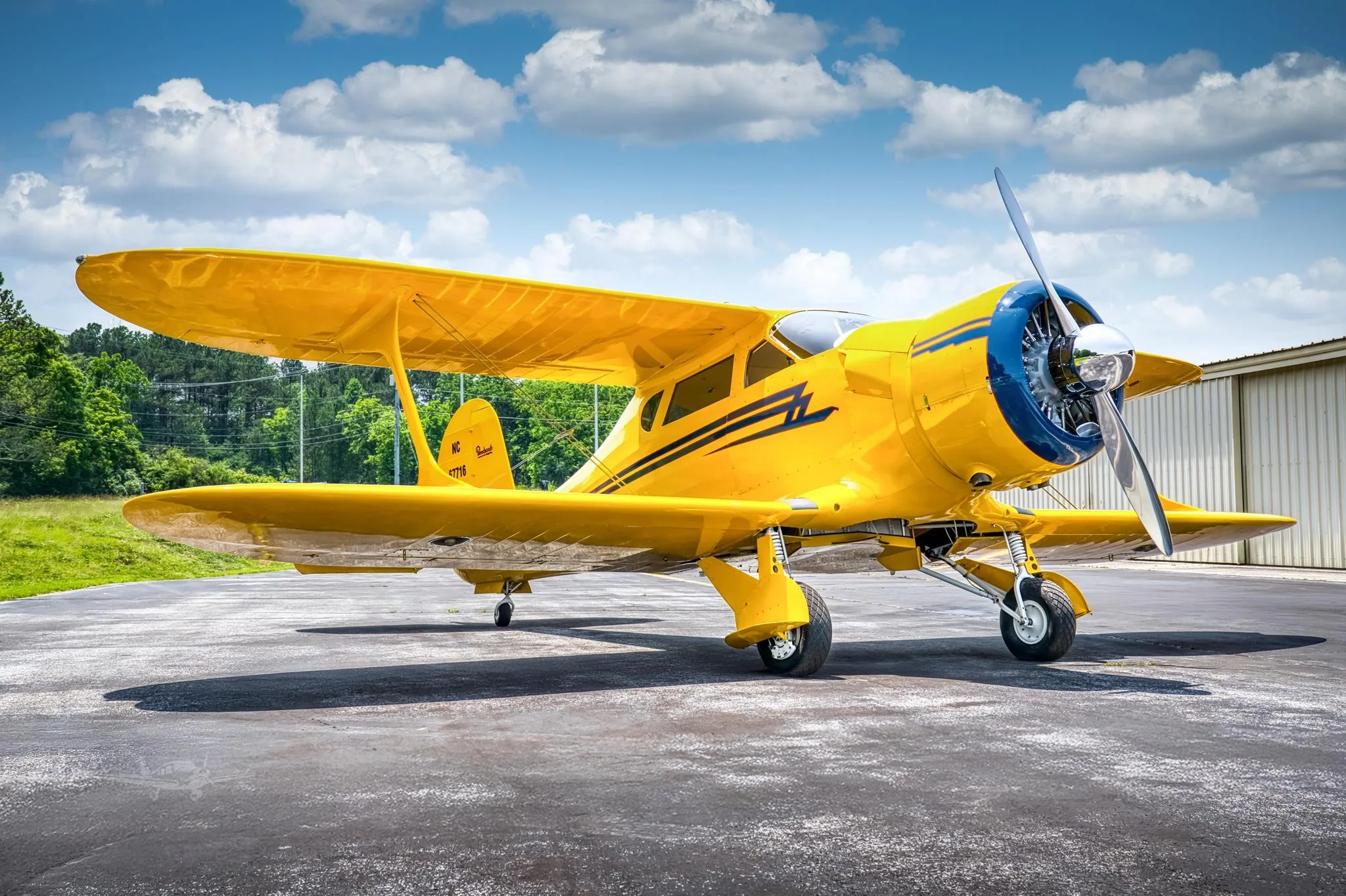 Exterior view of a 1944 BEECHCRAFT D17S, N67716.