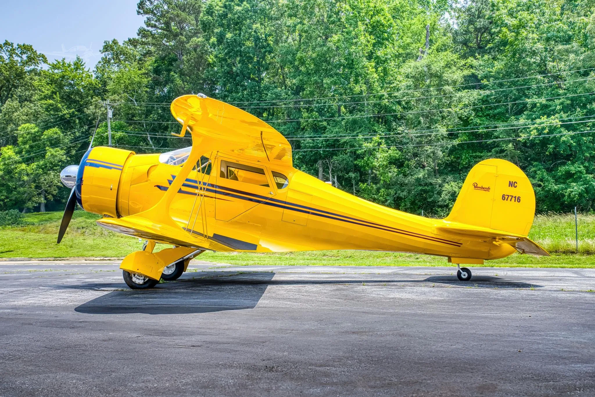 Exterior view of a 1944 BEECHCRAFT D17S, N67716.