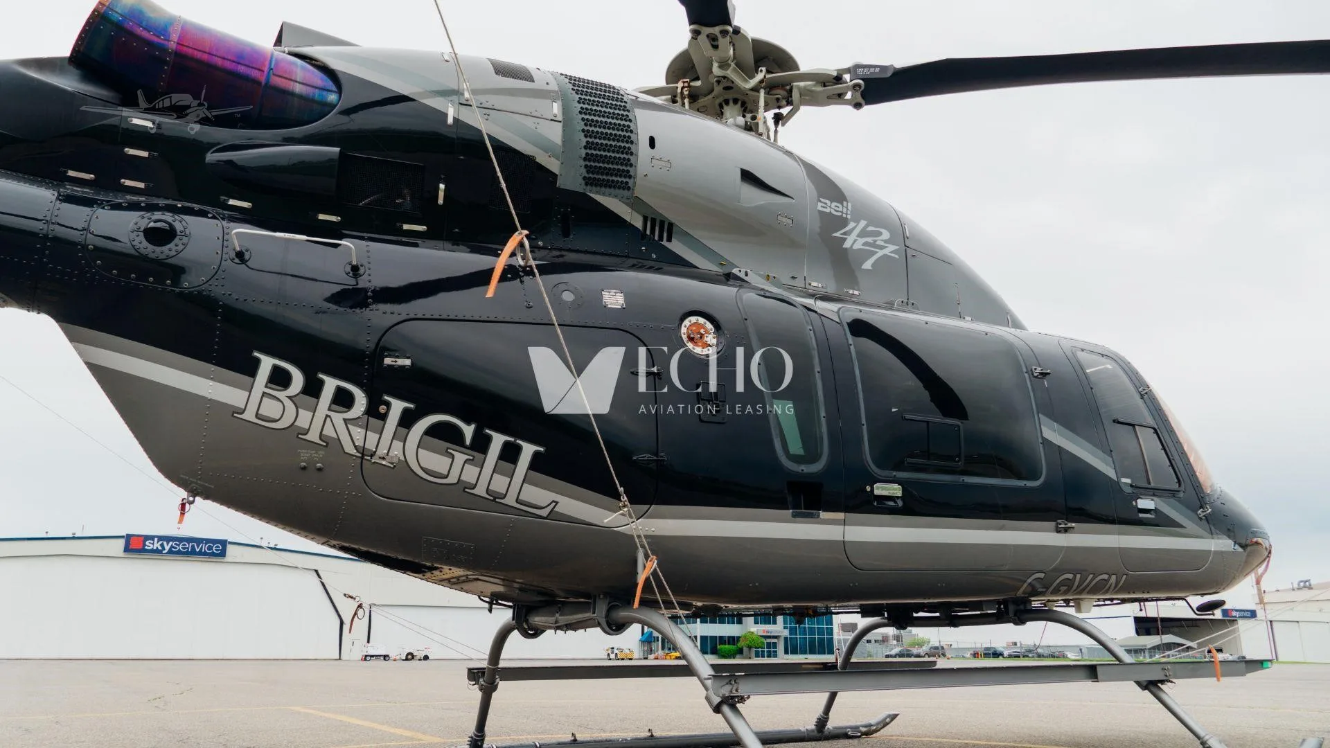 Exterior view of a 2006 BELL 427, C-GVCN.