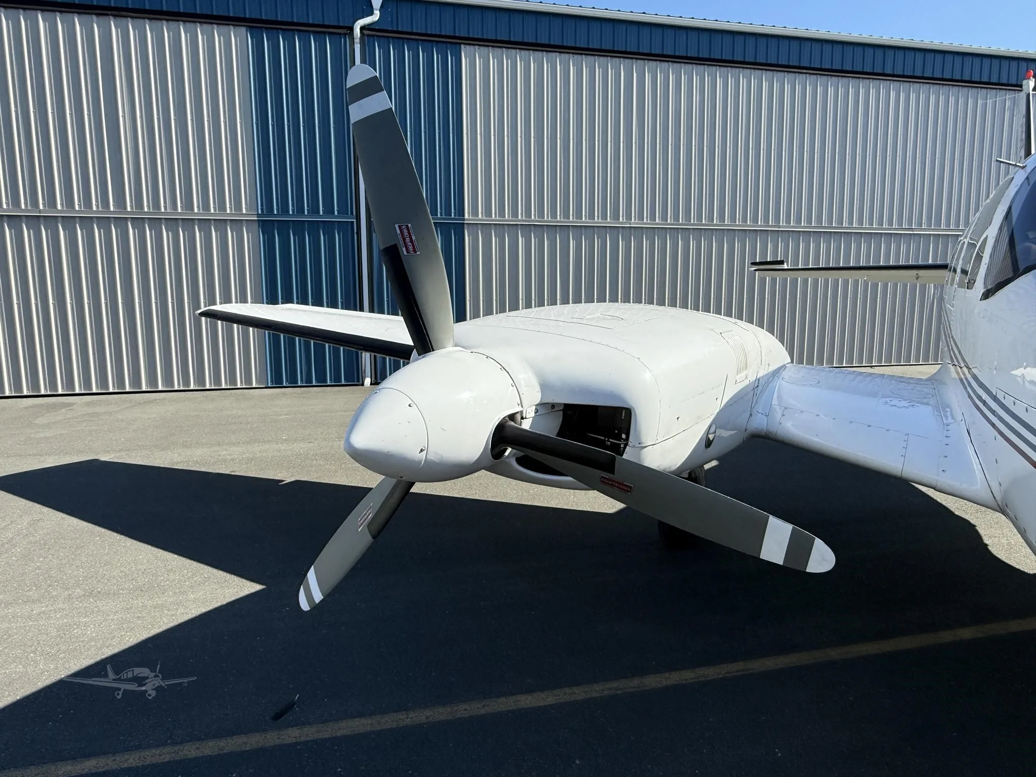 Exterior view of a 1968 PIPER NAVAJO, C-GDJR.