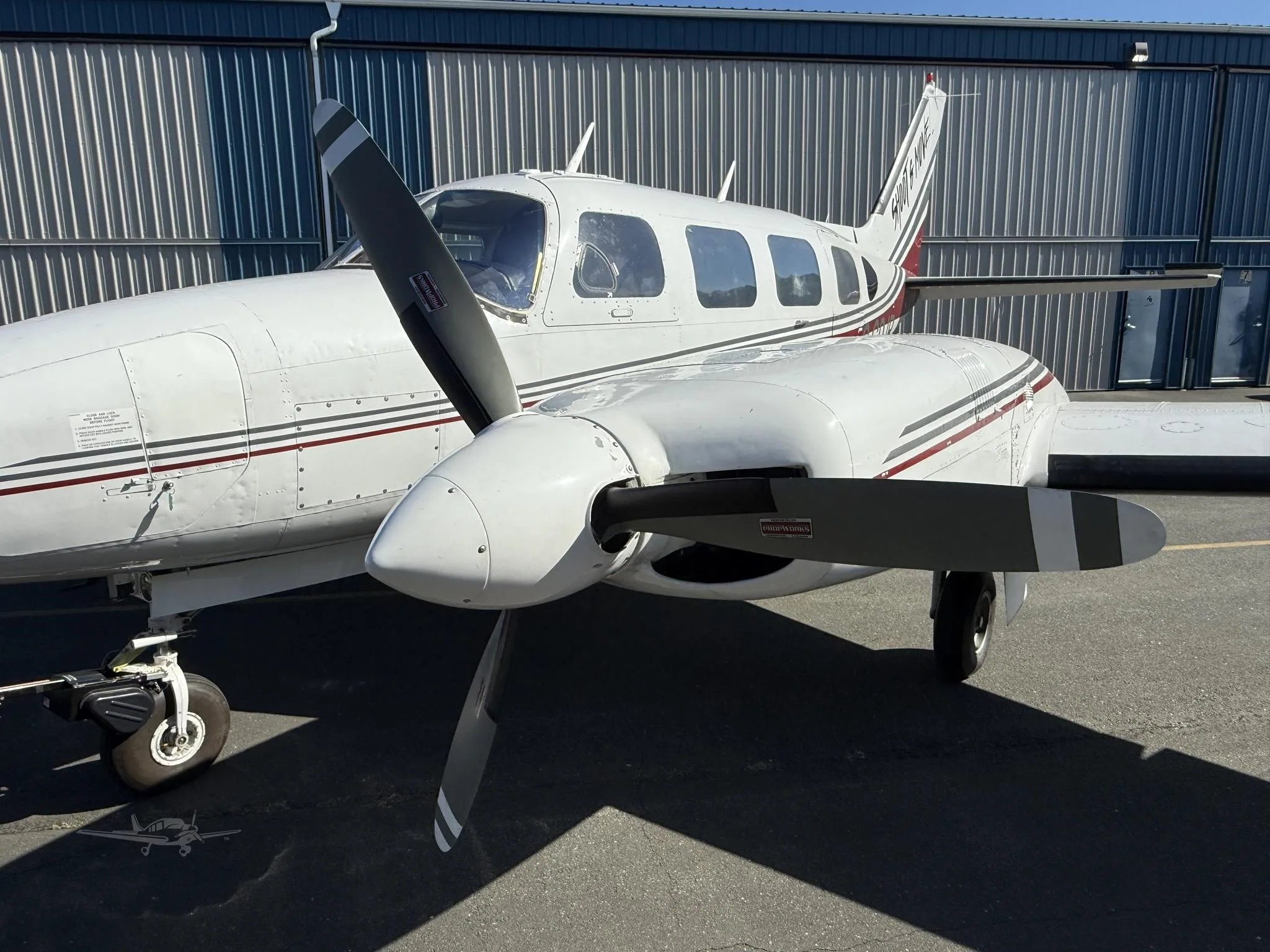 Exterior view of a 1968 PIPER NAVAJO, C-GDJR.