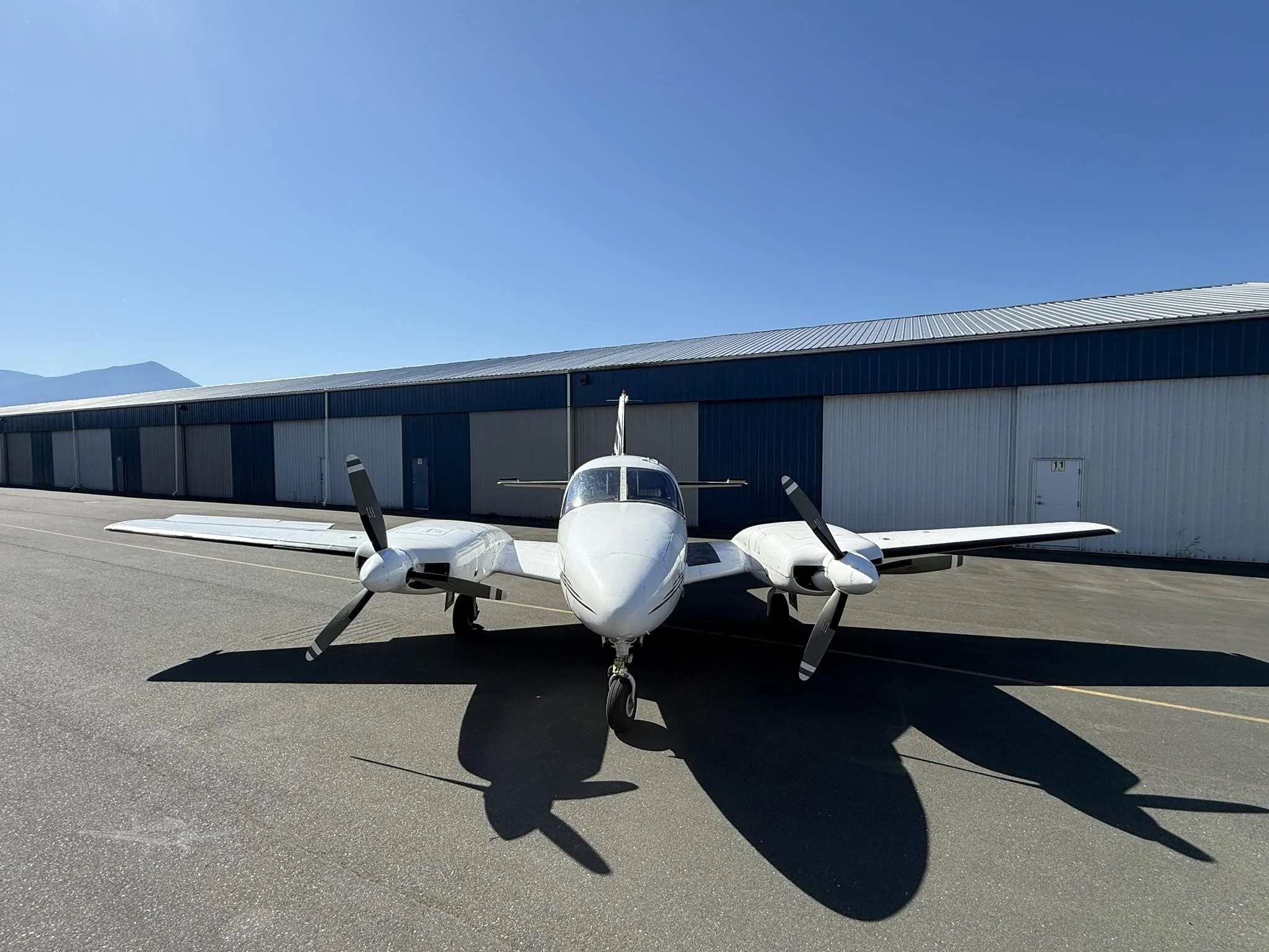 Exterior view of a 1968 PIPER NAVAJO, C-GDJR.