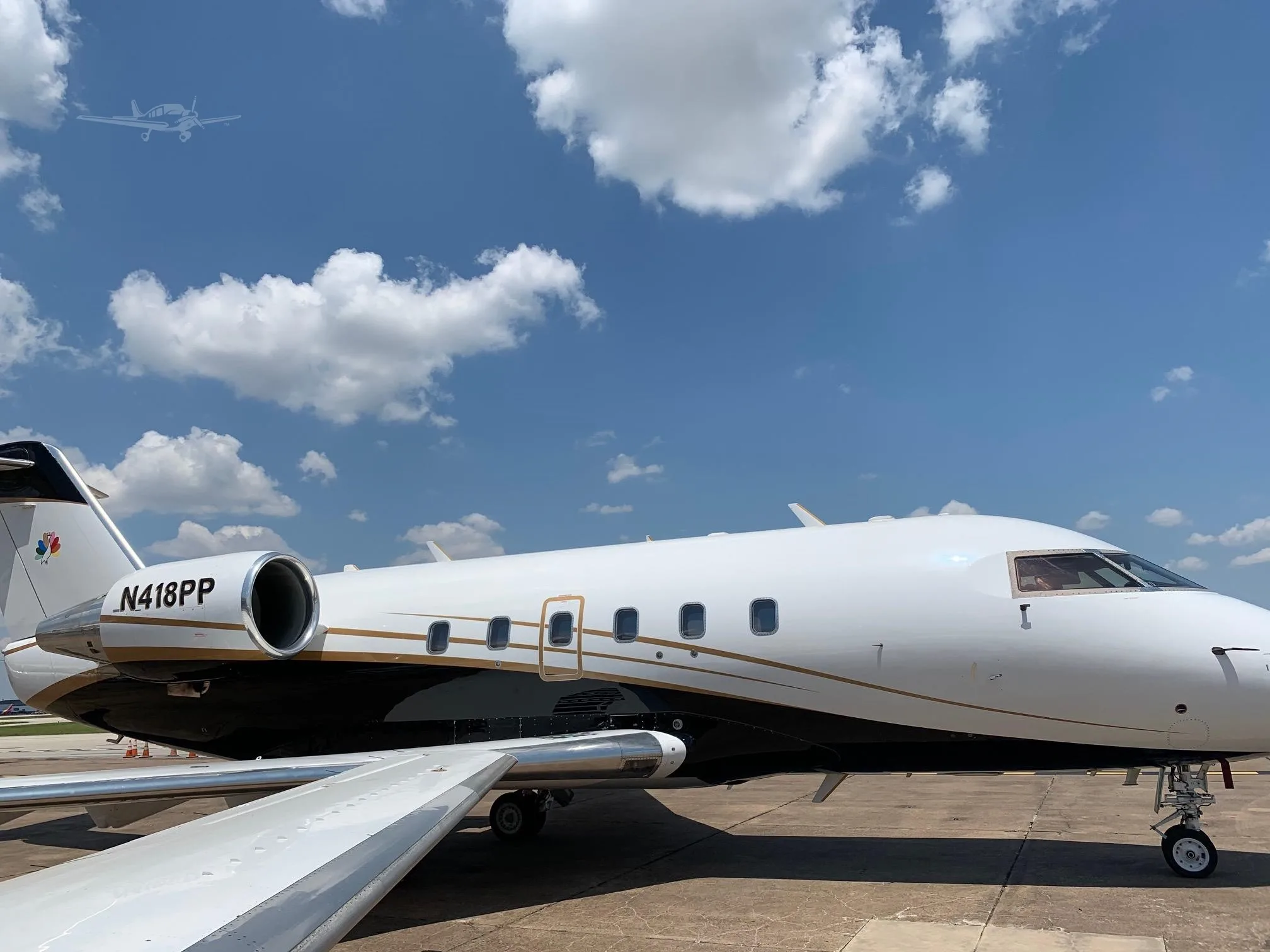 Exterior view of a 1986 BOMBARDIER CHALLENGER 601-1A, N418PP.