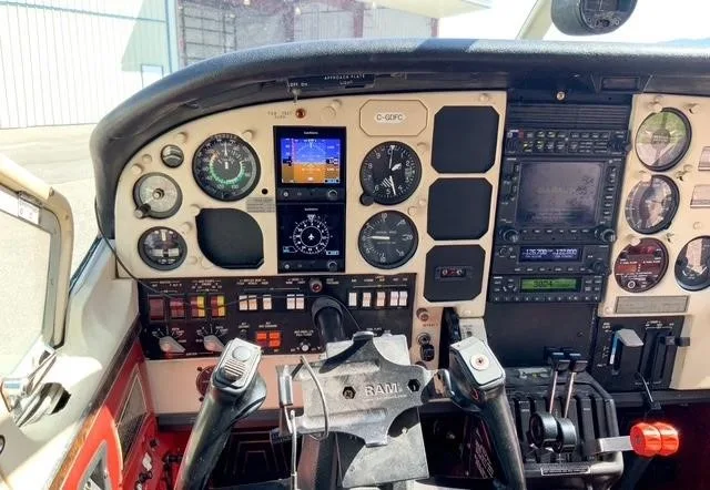 Cockpit and instrument panel of a 1979 CESSNA 337H.