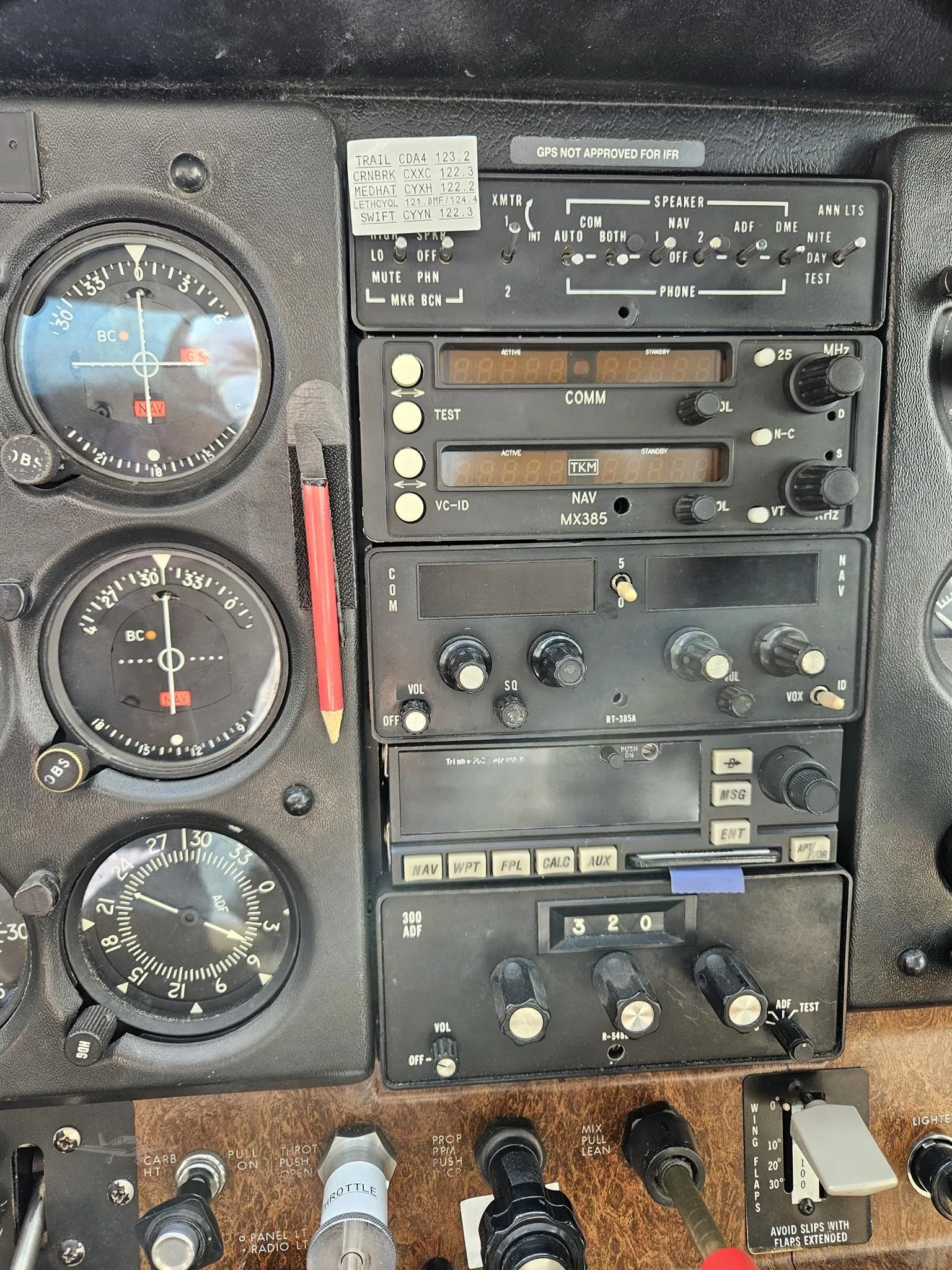 Cockpit and instrument panel of a 1981 CESSNA 172RG CUTLASS.