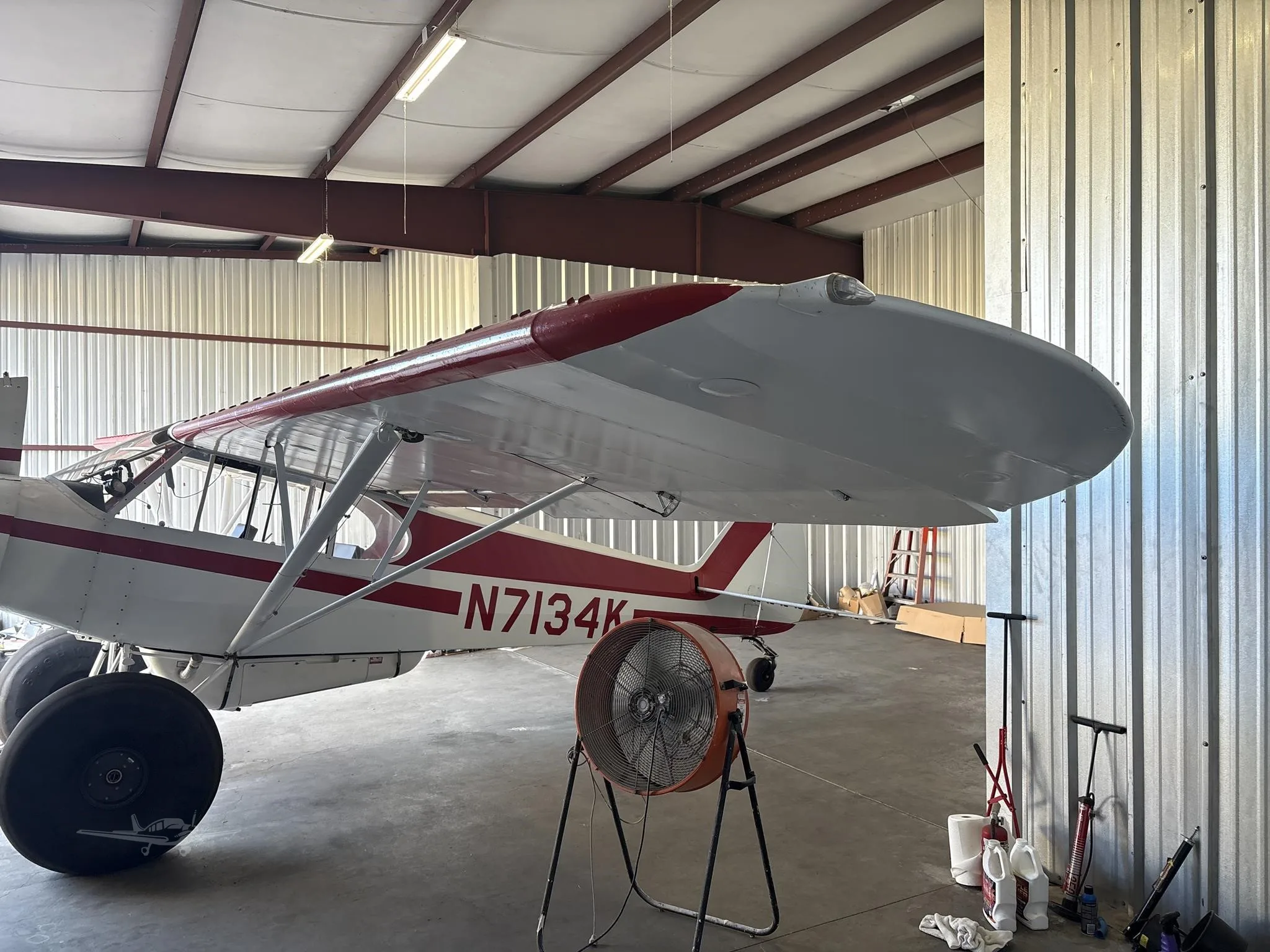 Exterior view of a 1952 PIPER SUPER CUB, N7134K.