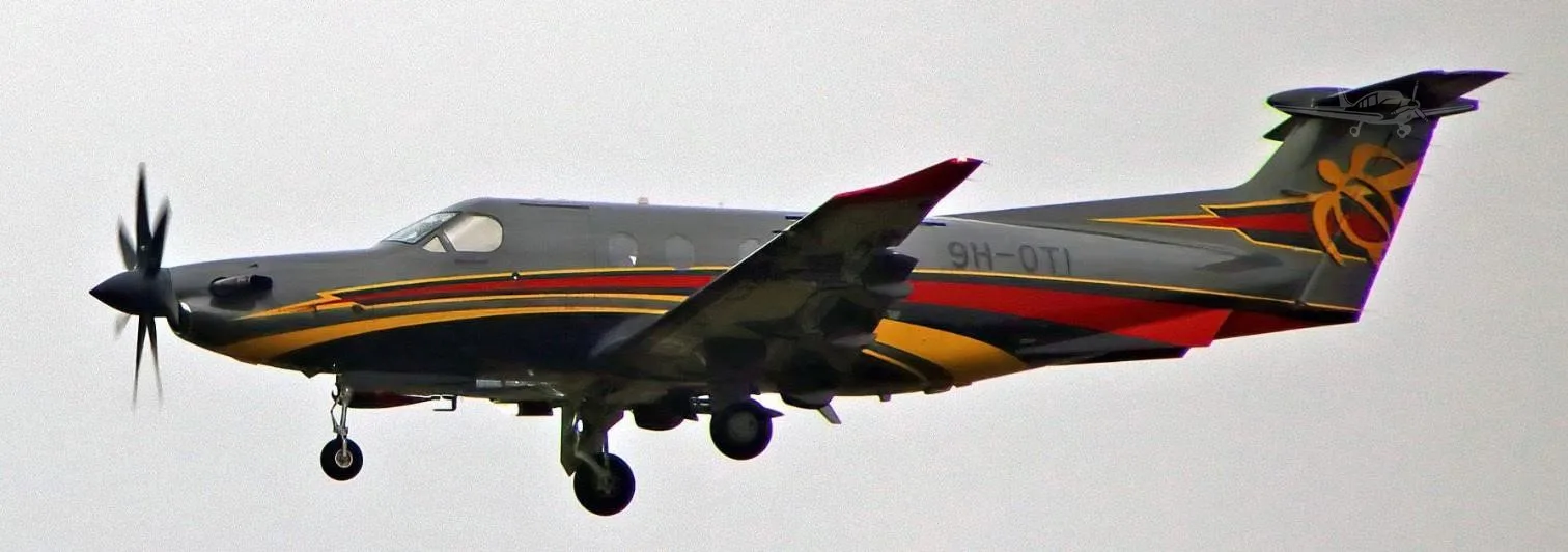Exterior view of a 2018 PILATUS PC-12 NG, 9H-OTI.