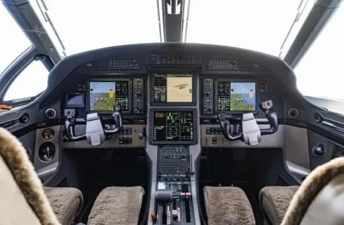 Cockpit and instrument panel of a 2018 PILATUS PC-12 NG.