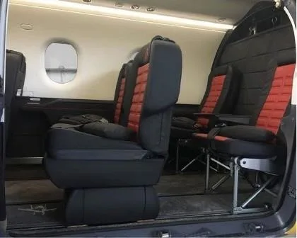 Cabin interior of a 2018 PILATUS PC-12 NG.