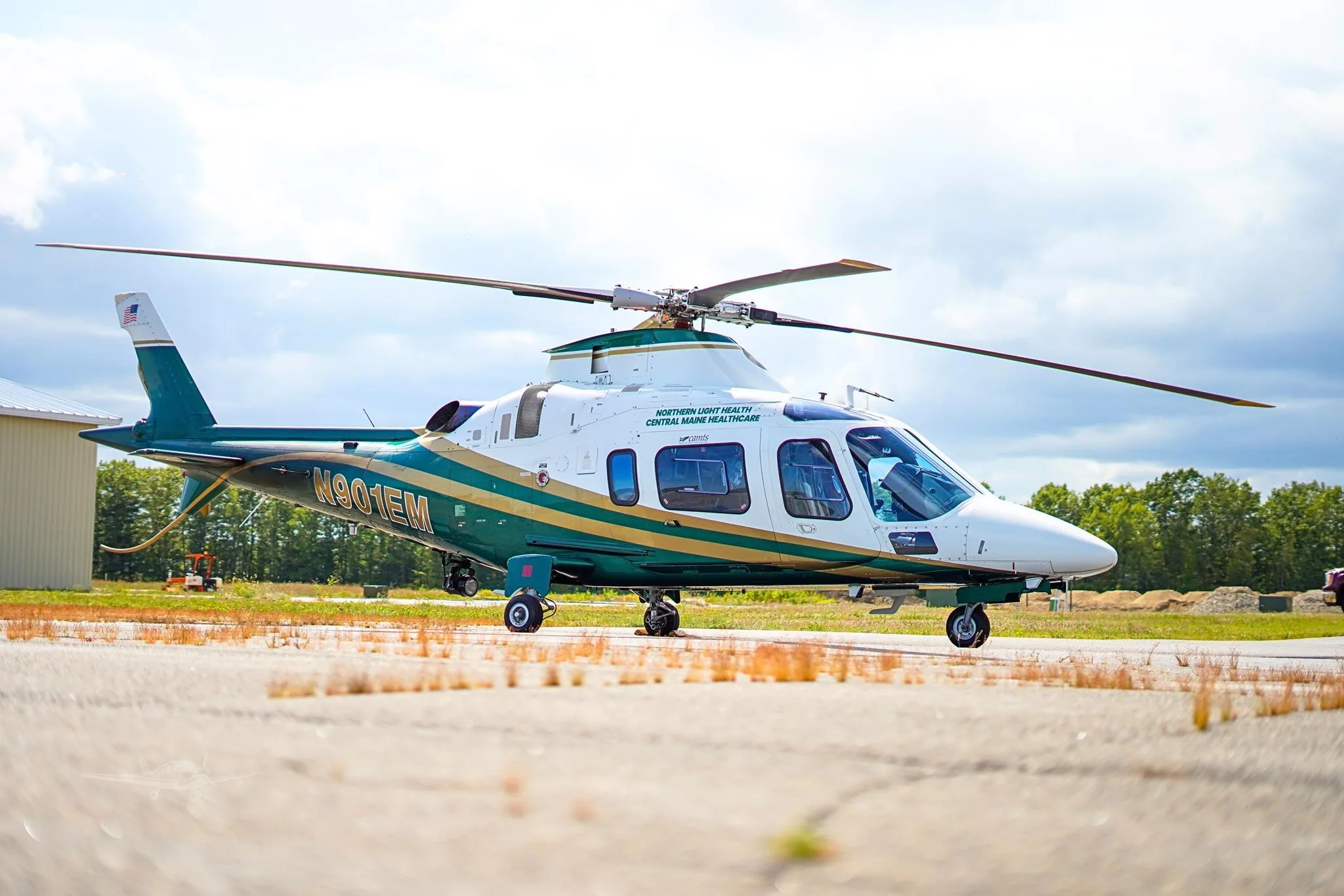Exterior view of a 2004 AGUSTA AW109E POWER, N901EM.